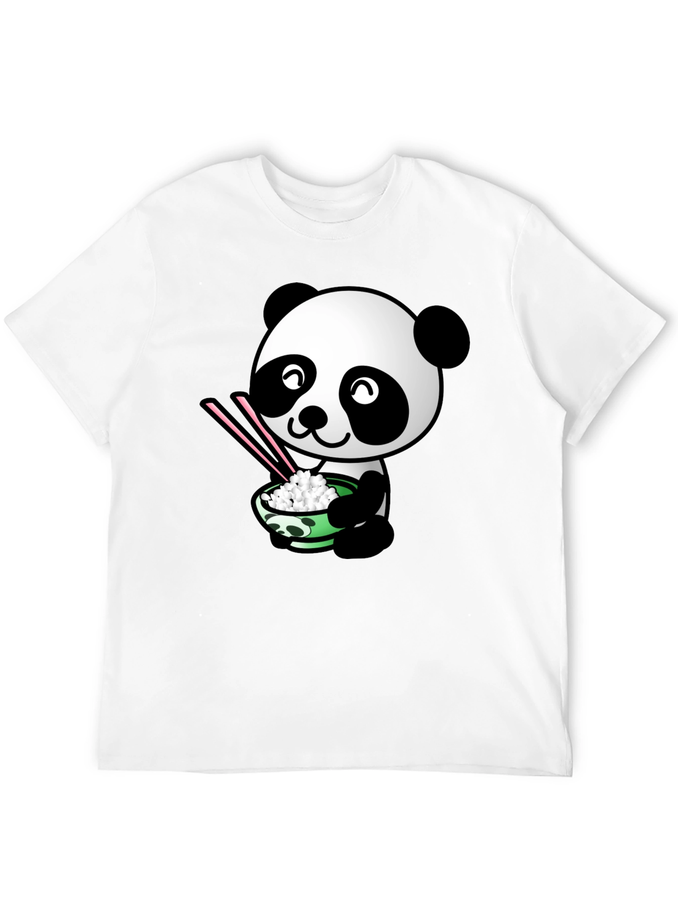 Panda Eating Rice Graphic T-Shirt