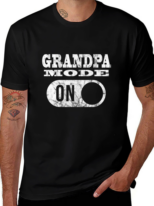Grandpa Mode On Graphic Tee - Black