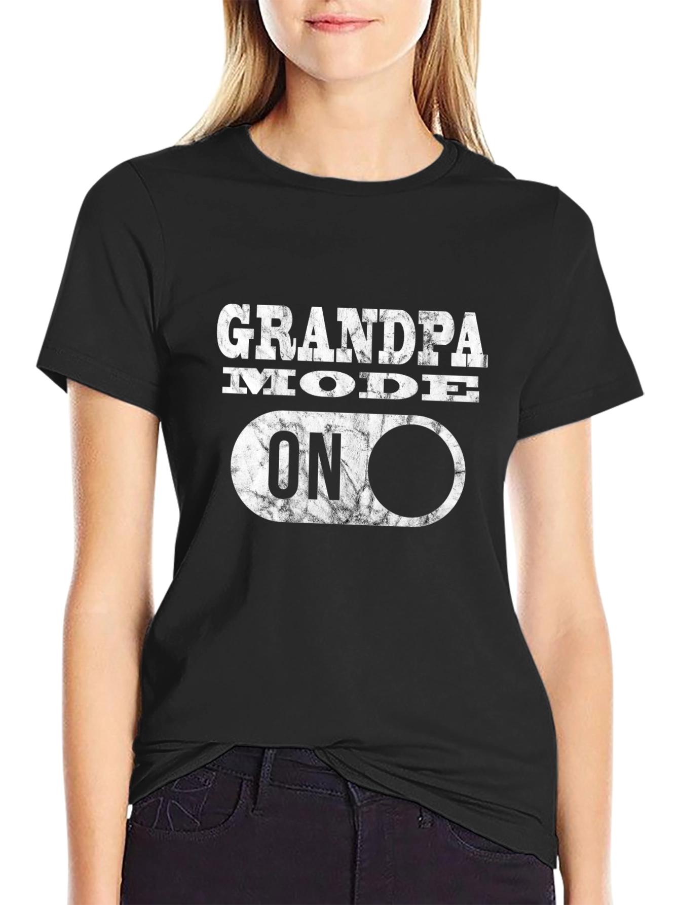 Grandpa Mode On Graphic Tee - Black