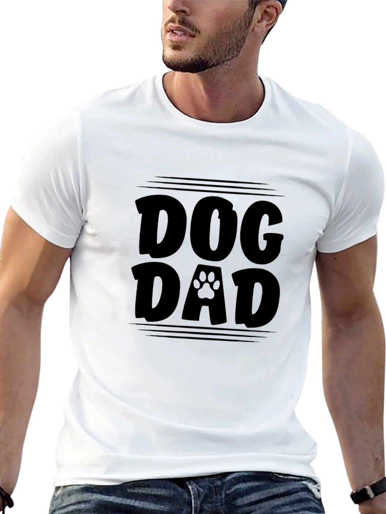 Dog Dad T-Shirt - Black Graphic Tee