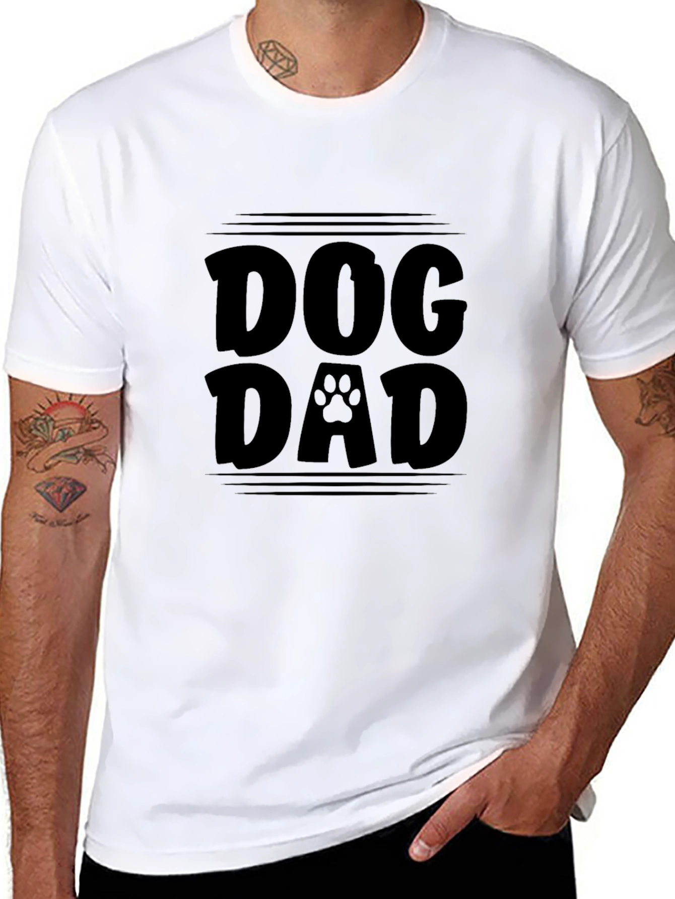 Dog Dad T-Shirt - Black Graphic Tee