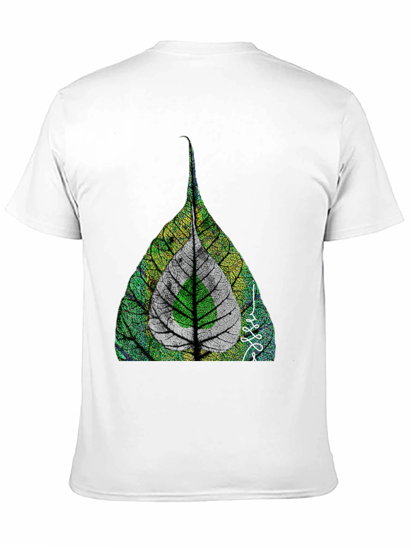 Nature Leaf Print Black T-Shirt