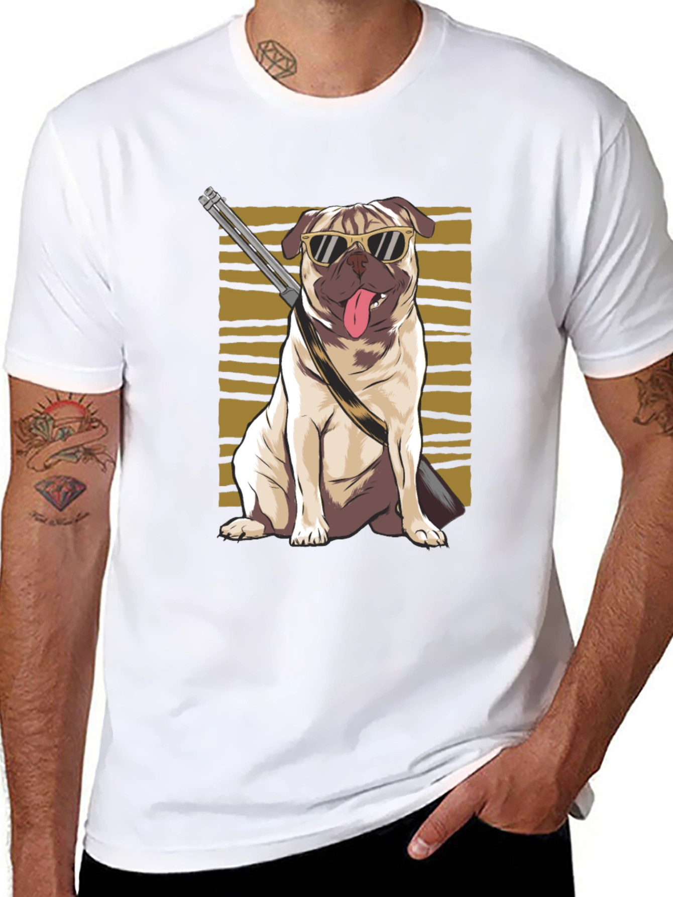 Cool Pug Gun T-Shirt