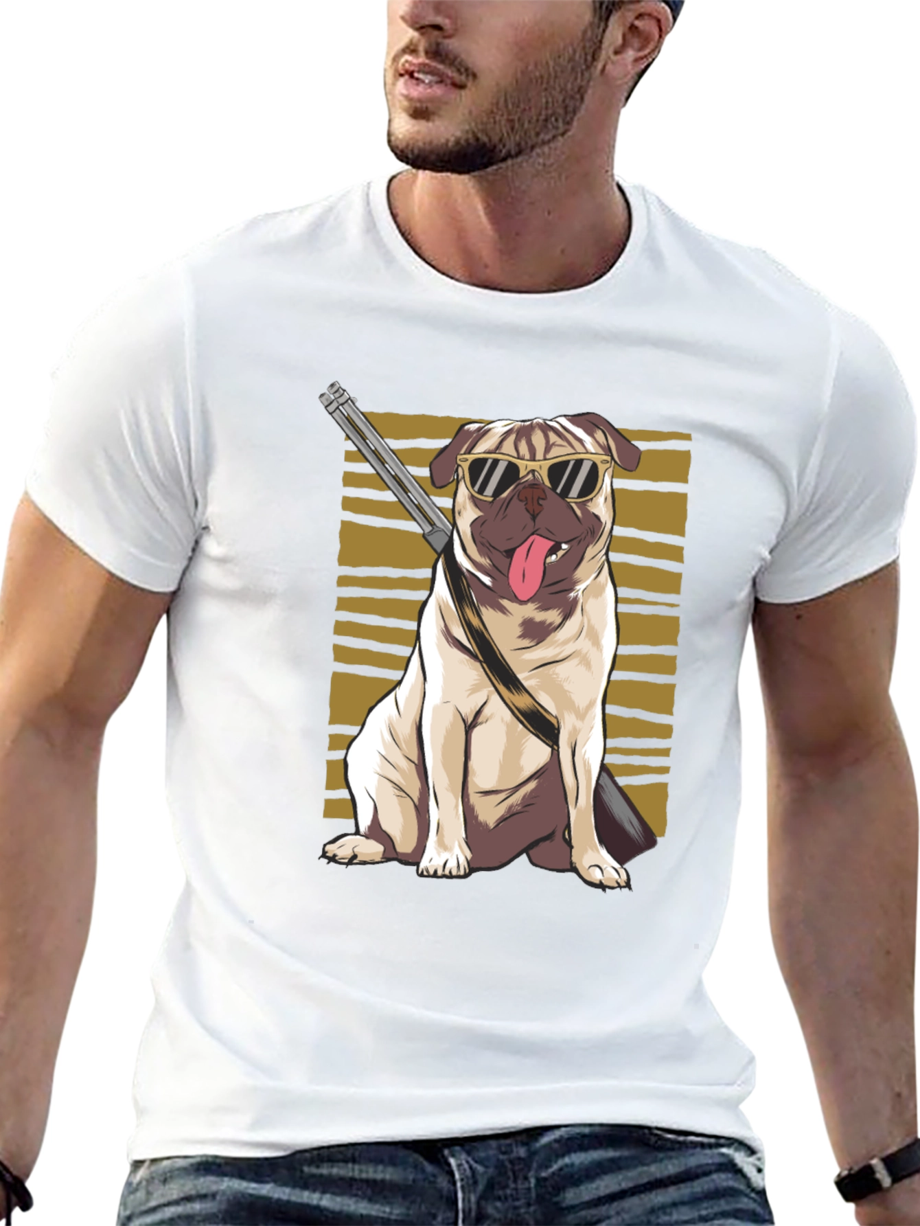 Cool Pug Gun T-Shirt