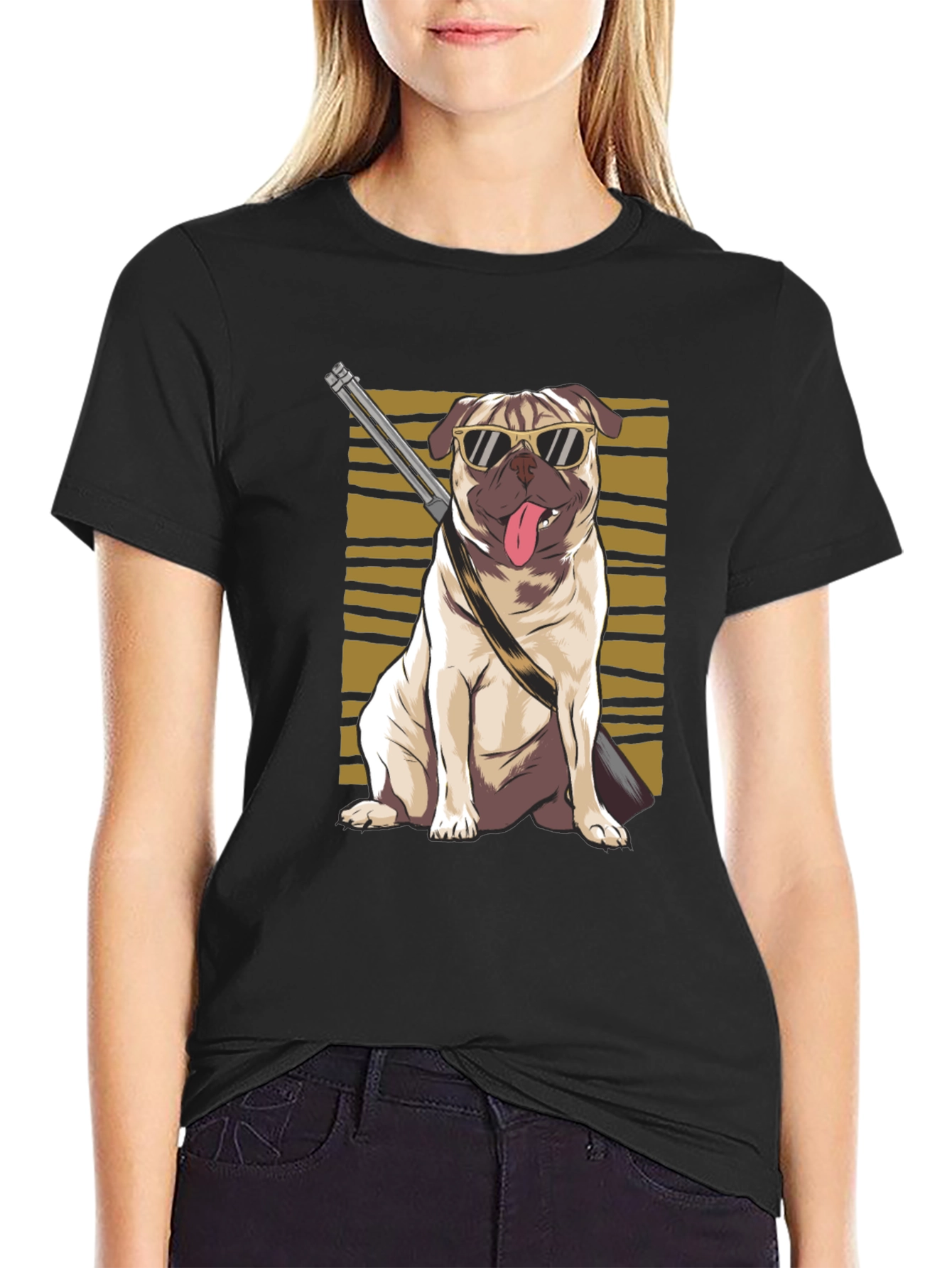 Cool Pug Gun T-Shirt