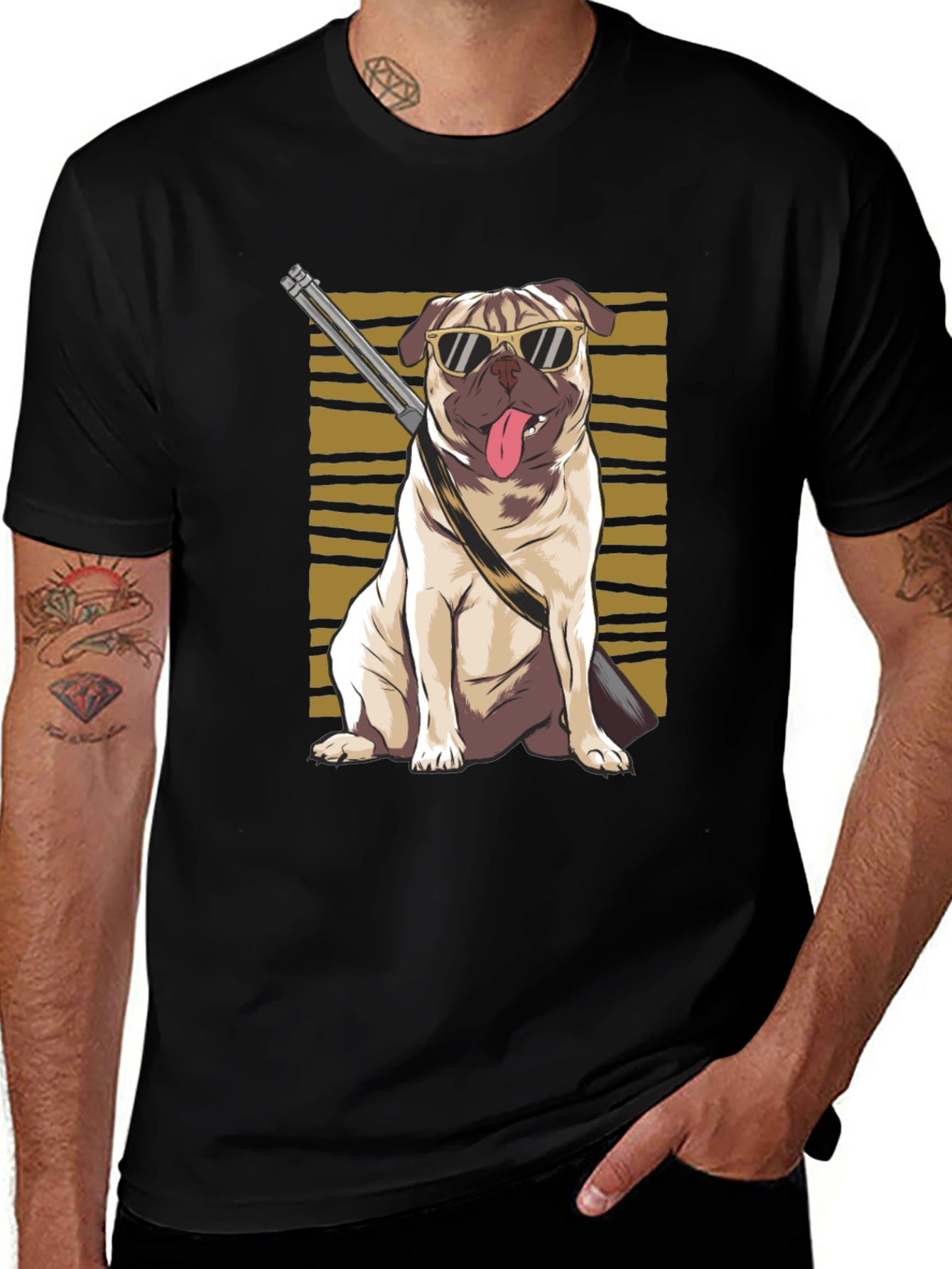 Cool Pug Gun T-Shirt