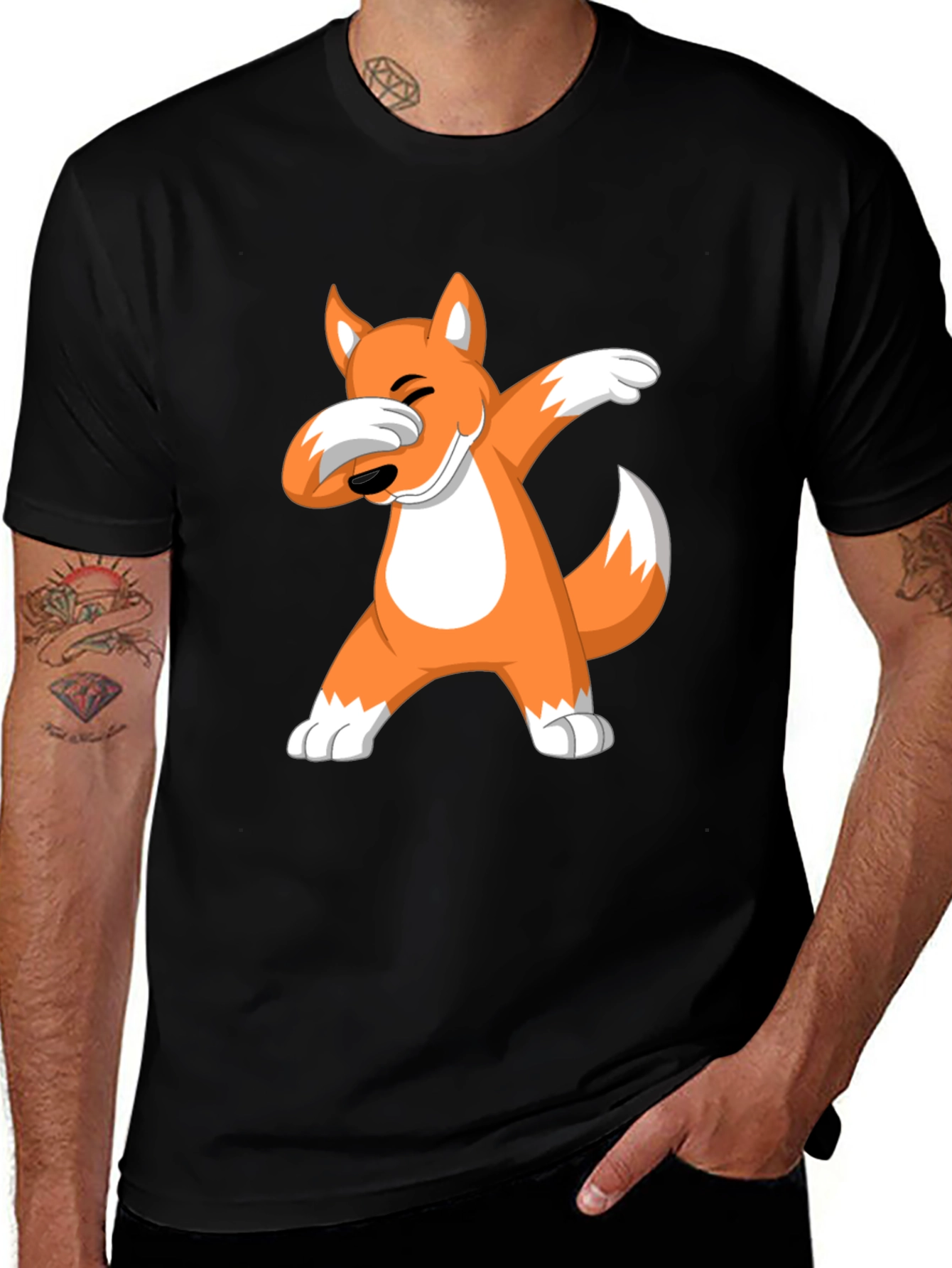 Dabbing Fox Graphic Tee - Cool Cartoon T-Shirt