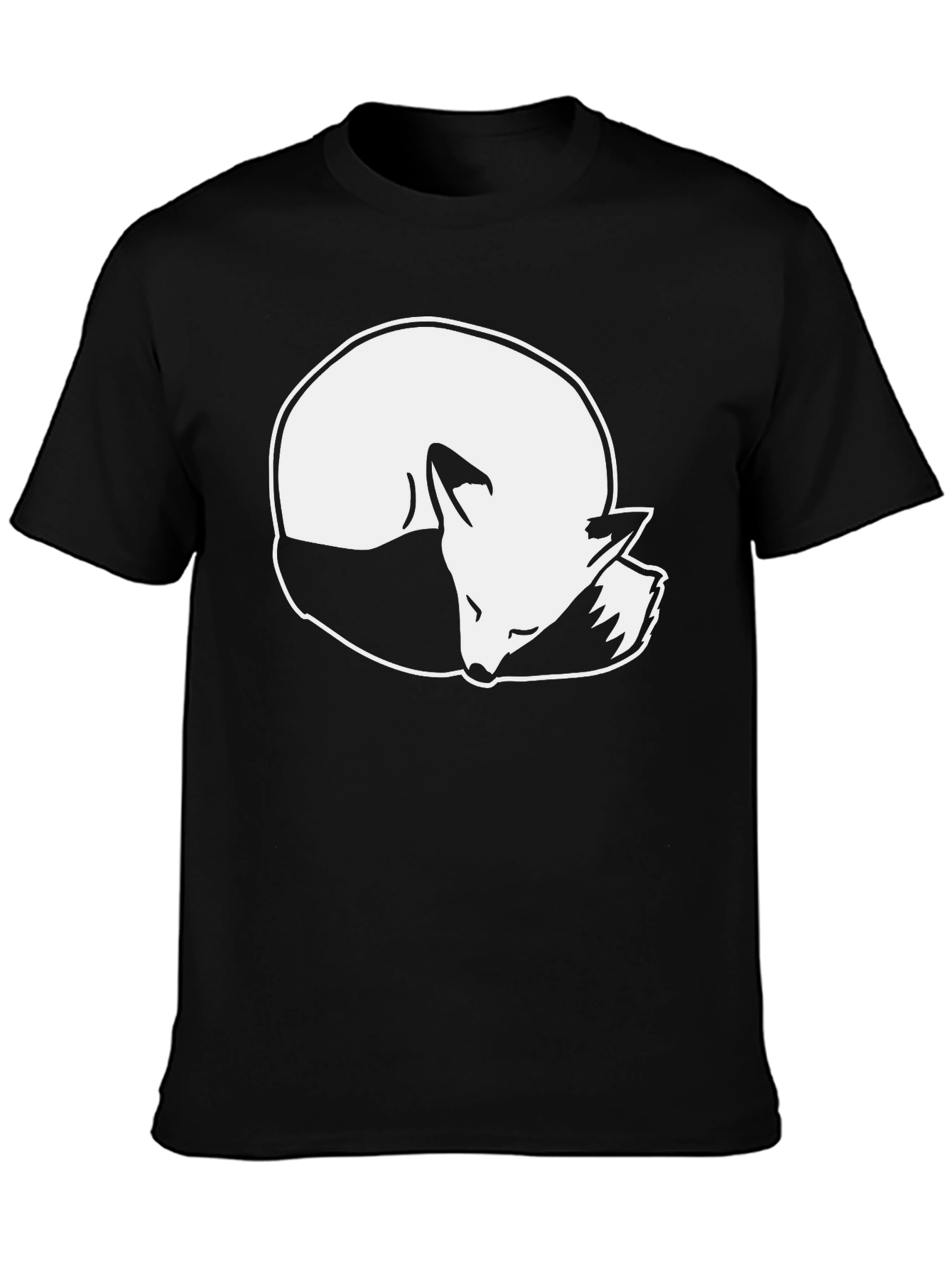 Sleeping Fox Graphic T-Shirt - Black
