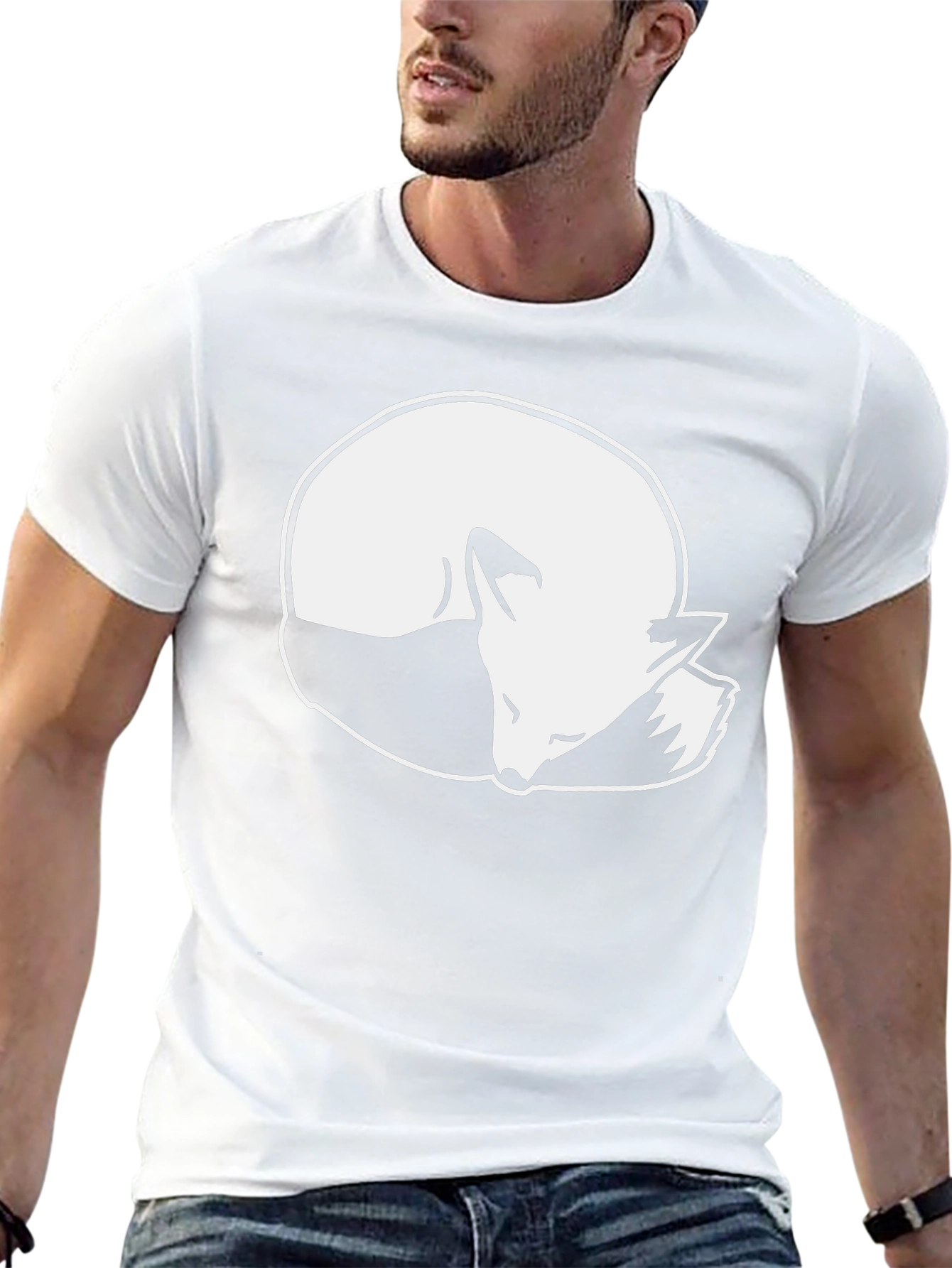Sleeping Fox Graphic T-Shirt - Black