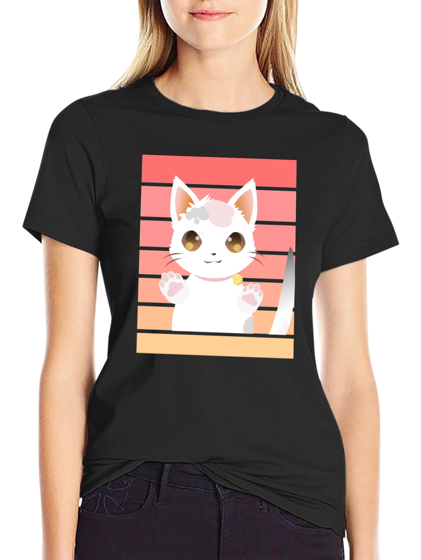 Cute Cat T-Shirt - Kawaii Kitten Graphic Tee
