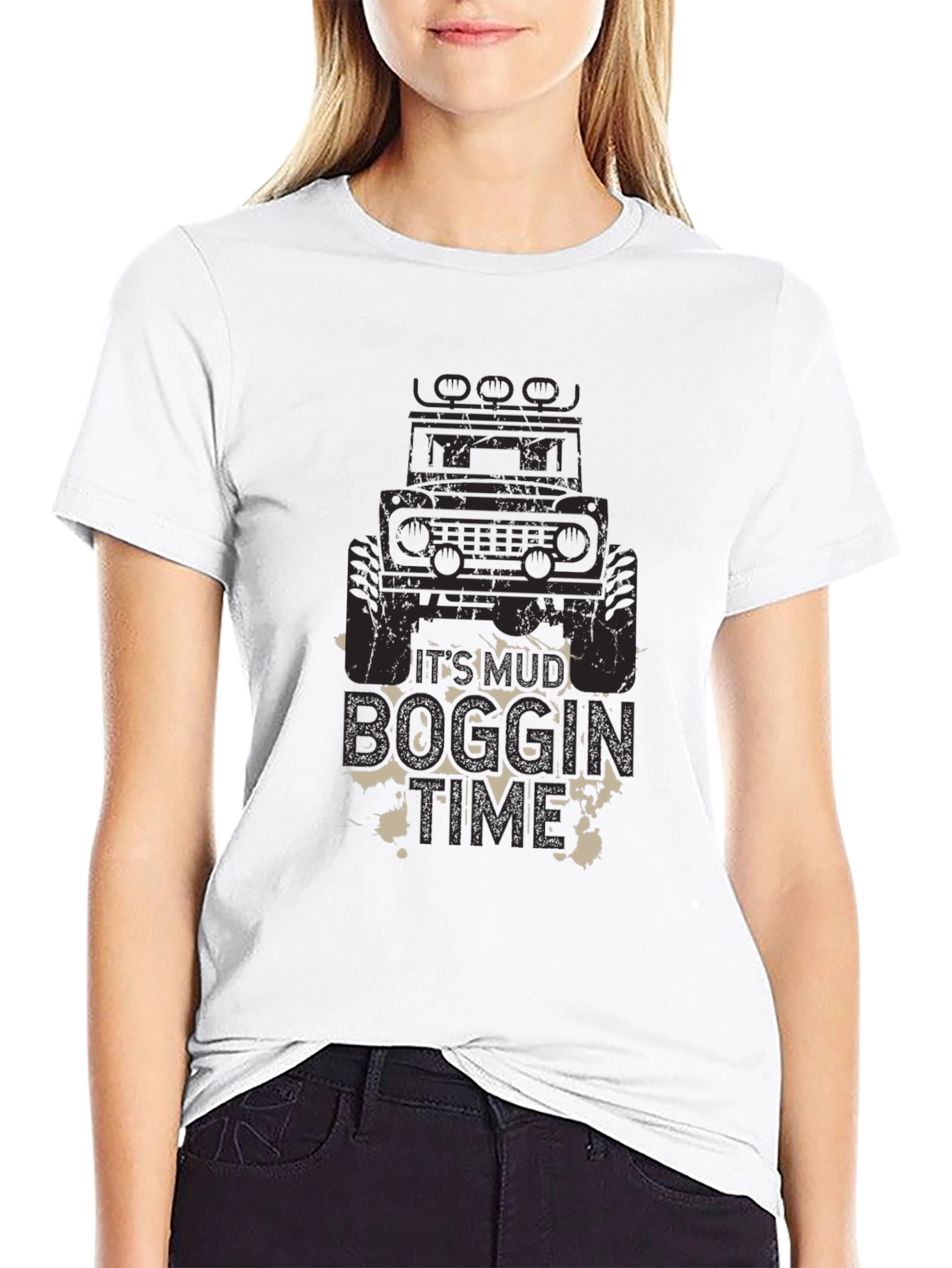 Mud Boggin Time Black Graphic Tee