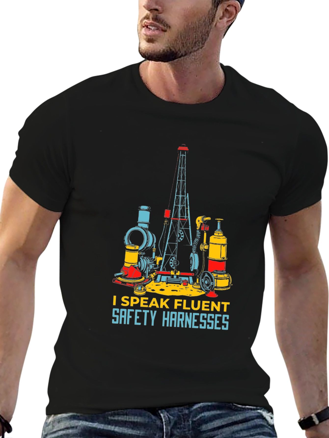 I Speak Fluent Safety Harnesses Black T-Shirt