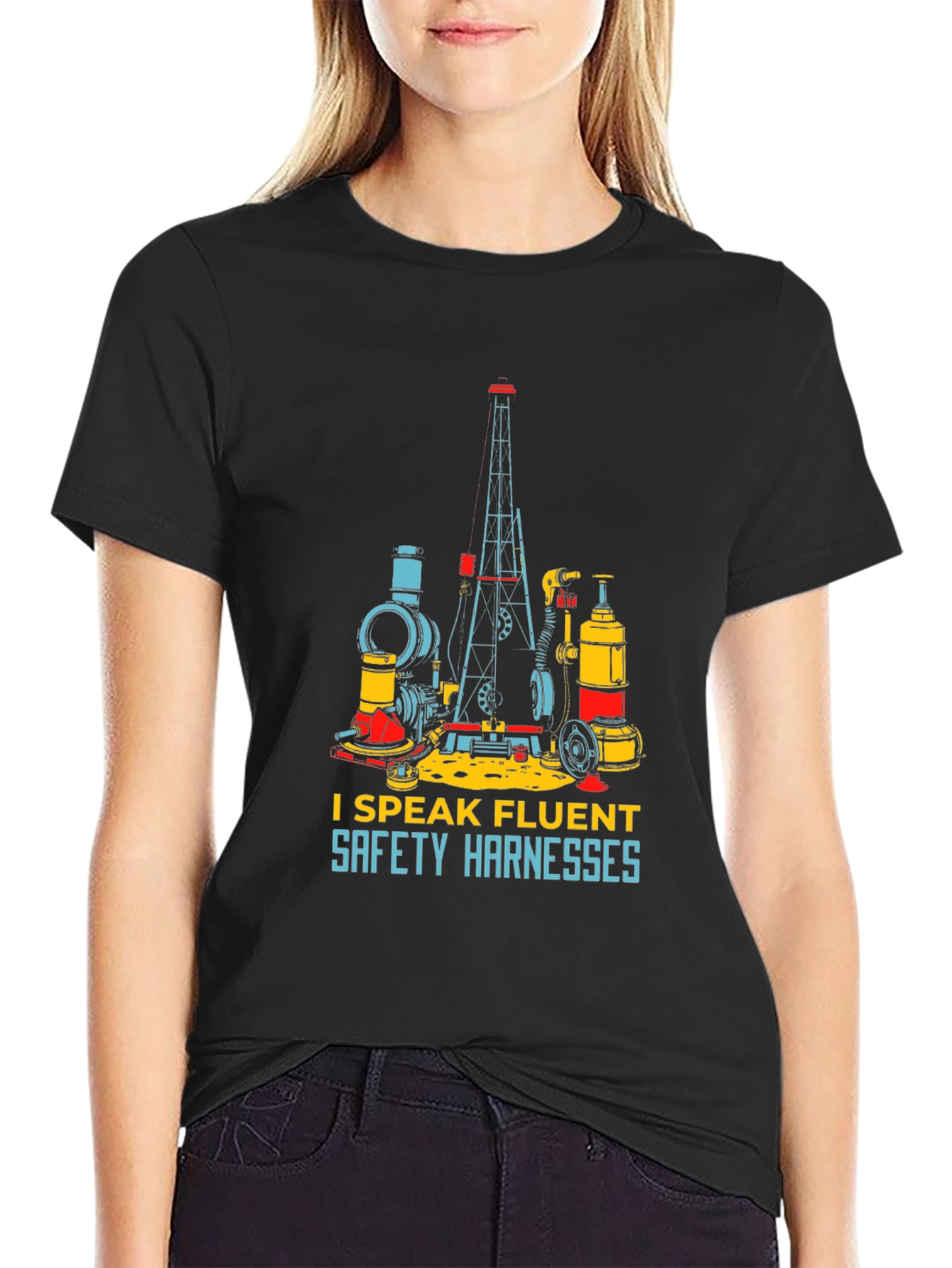 I Speak Fluent Safety Harnesses Black T-Shirt