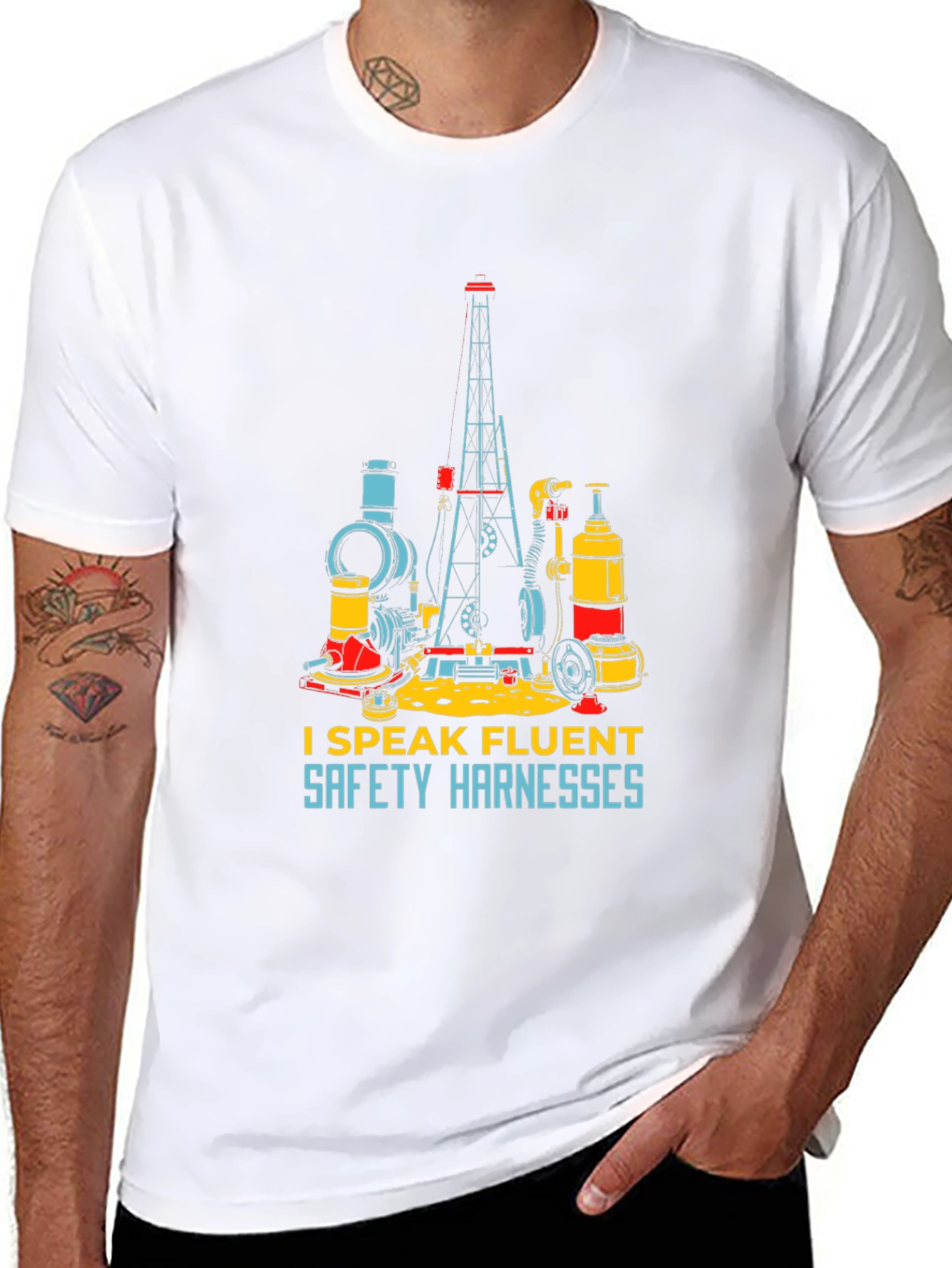I Speak Fluent Safety Harnesses Black T-Shirt