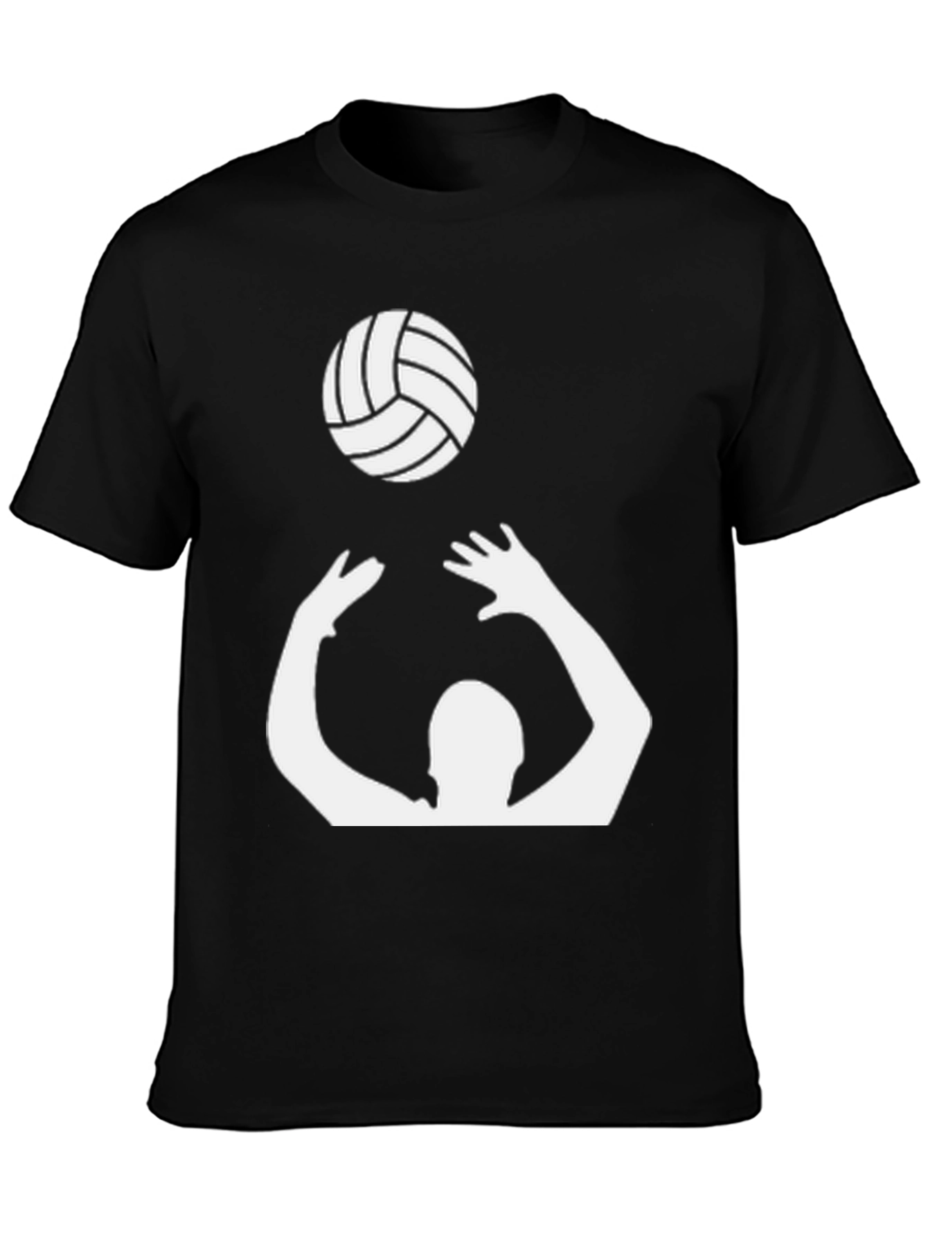 Volleyball Graphic Tee - Black Cotton Shirt