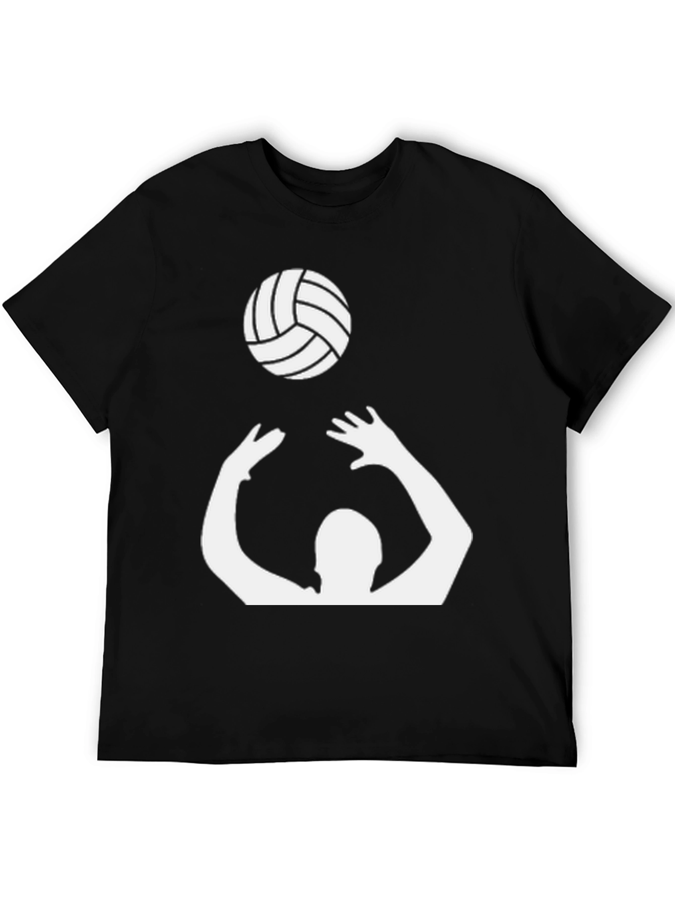 Volleyball Graphic Tee - Black Cotton Shirt
