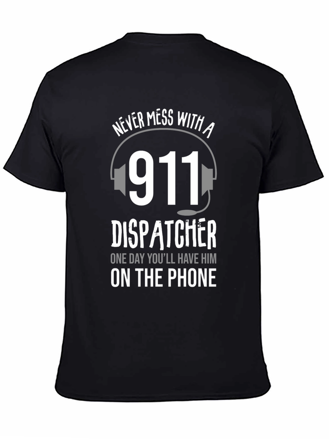 911 Dispatcher Graphic Tee - Black Cotton