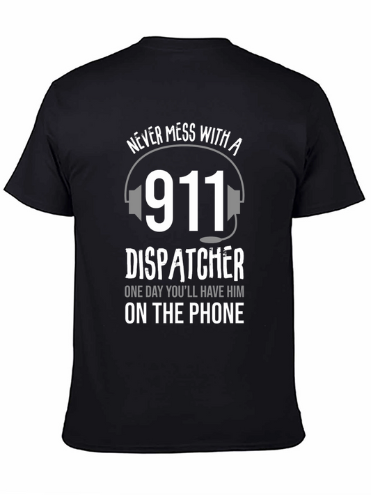 911 Dispatcher Graphic Tee - Black Cotton