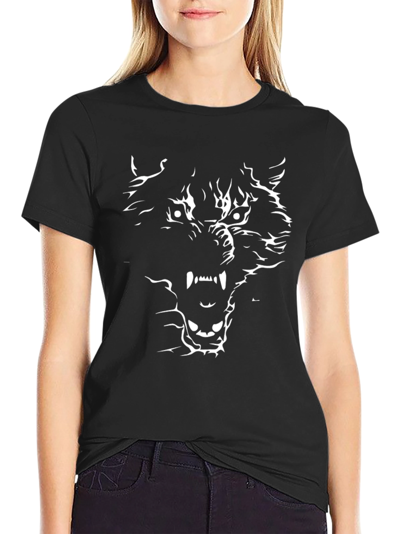 Black Wolf Graphic Tee - Fierce Style