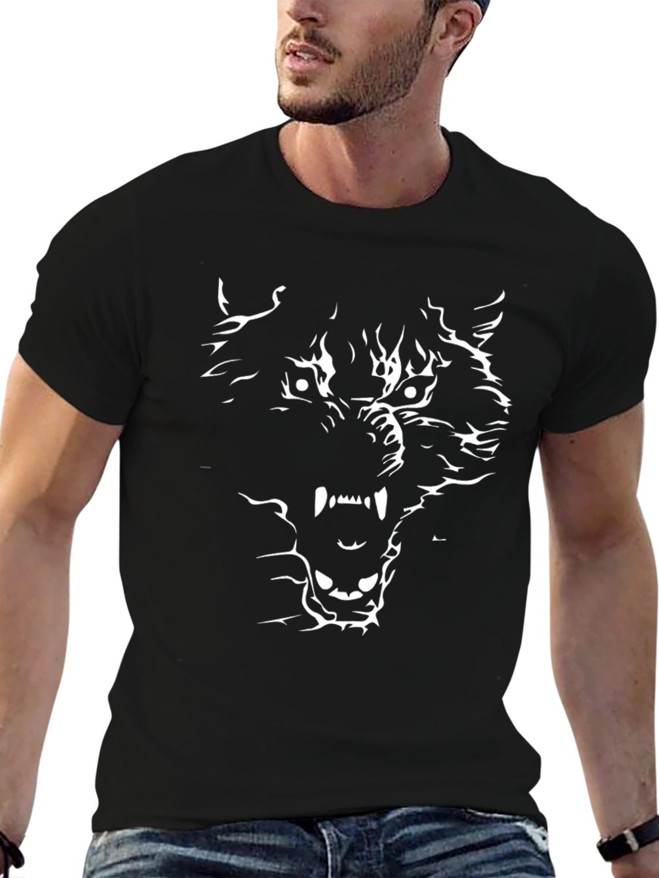 Black Wolf Graphic Tee - Fierce Style