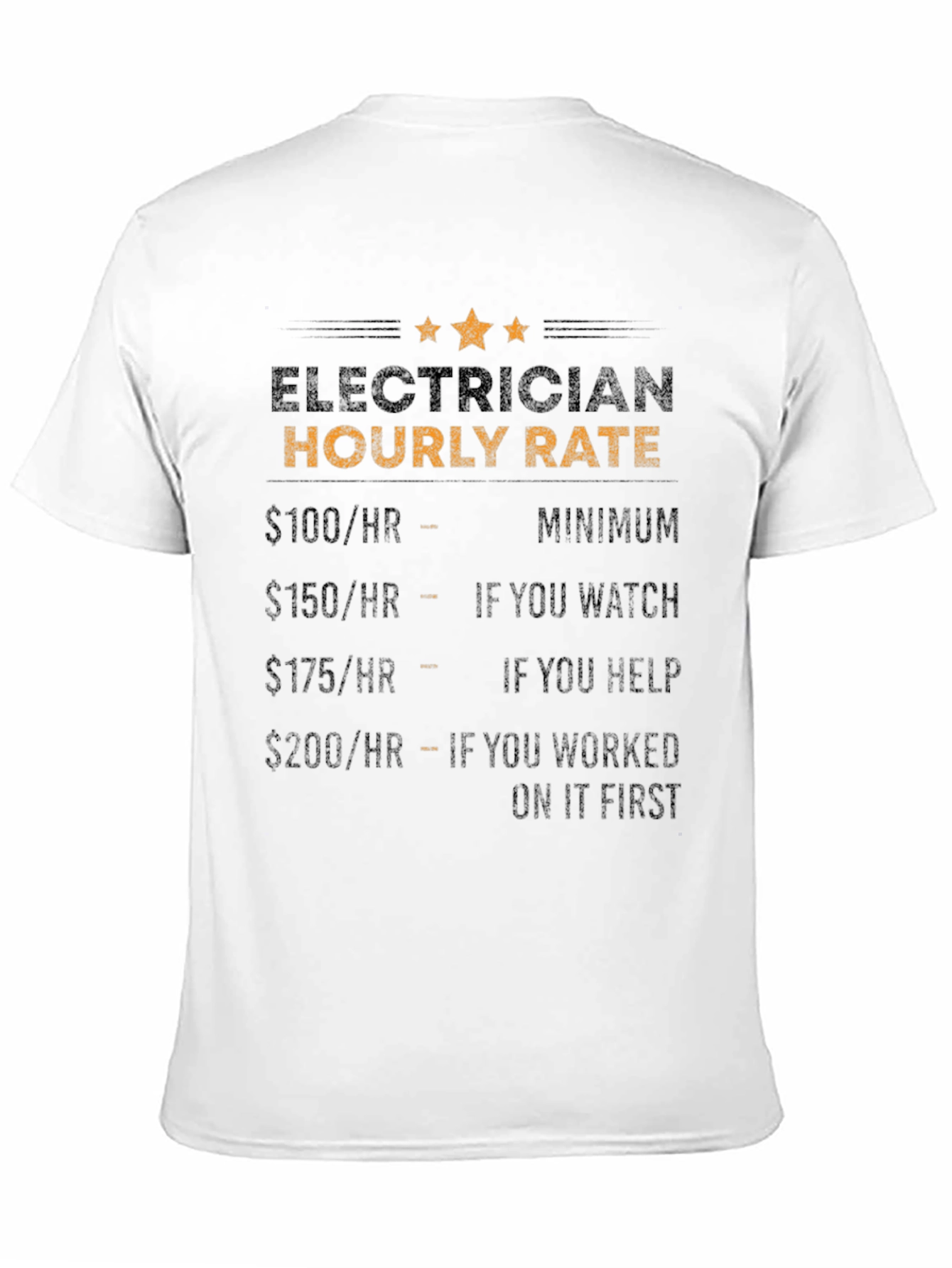 Electrician Hourly Rate Novelty T-Shirt