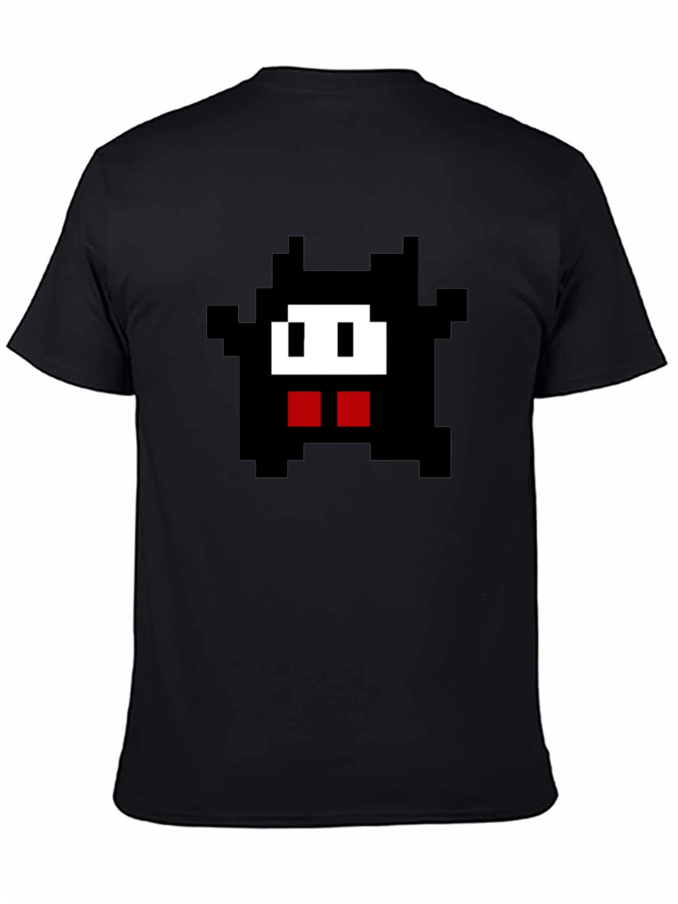 Pixel Monster Graphic Tee - Black Cotton Comfort