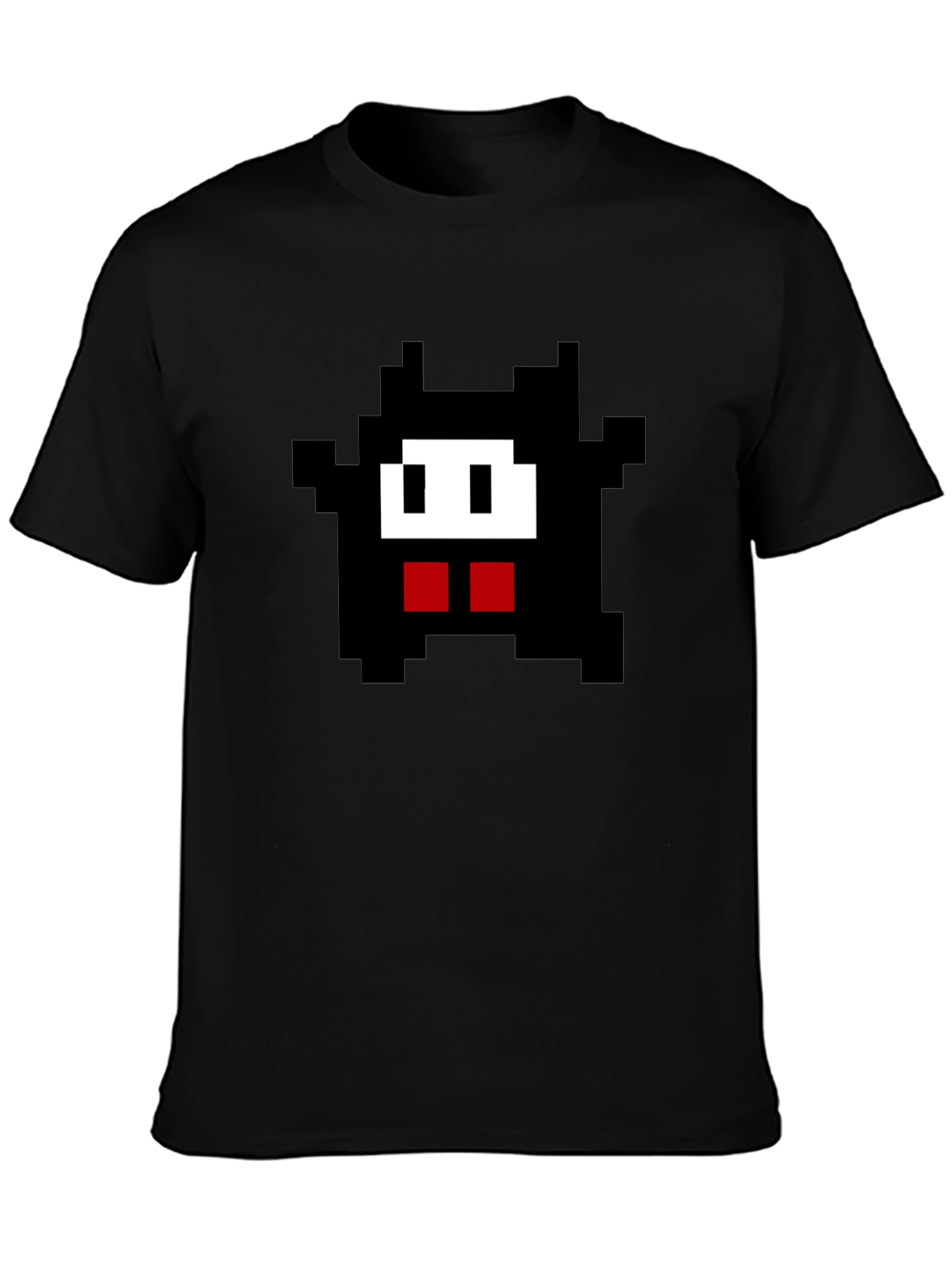 Pixel Monster Graphic Tee - Black Cotton Comfort
