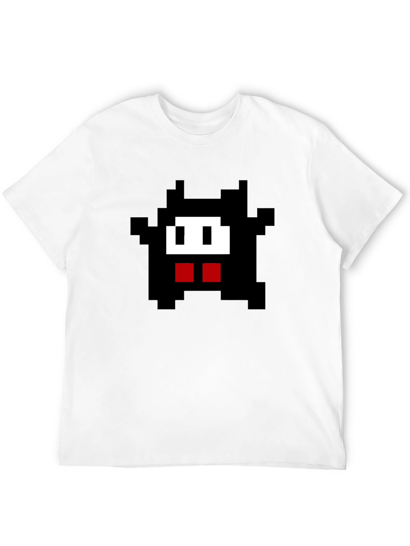 Pixel Monster Graphic Tee - Black Cotton Comfort