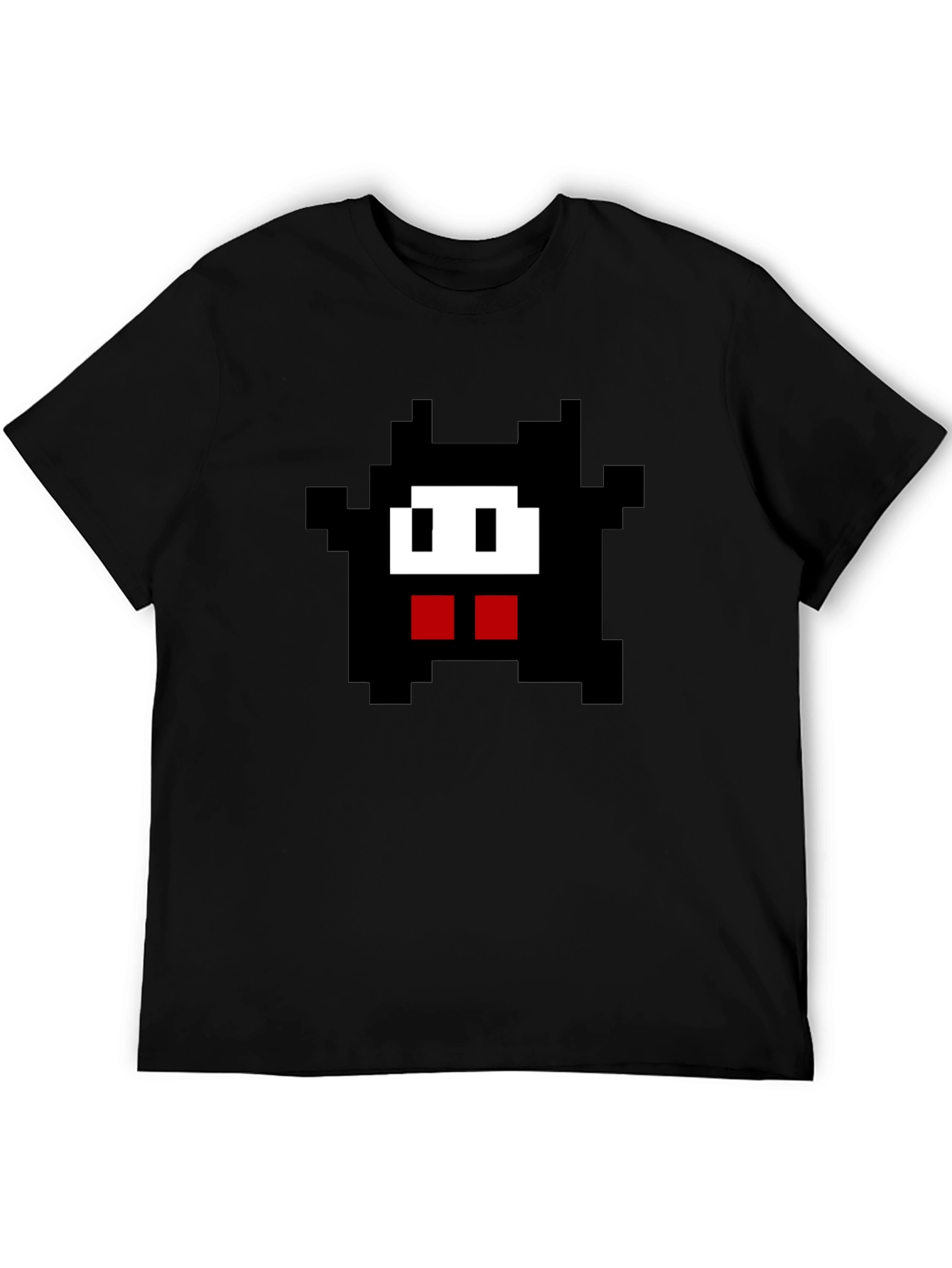 Pixel Monster Graphic Tee - Black Cotton Comfort