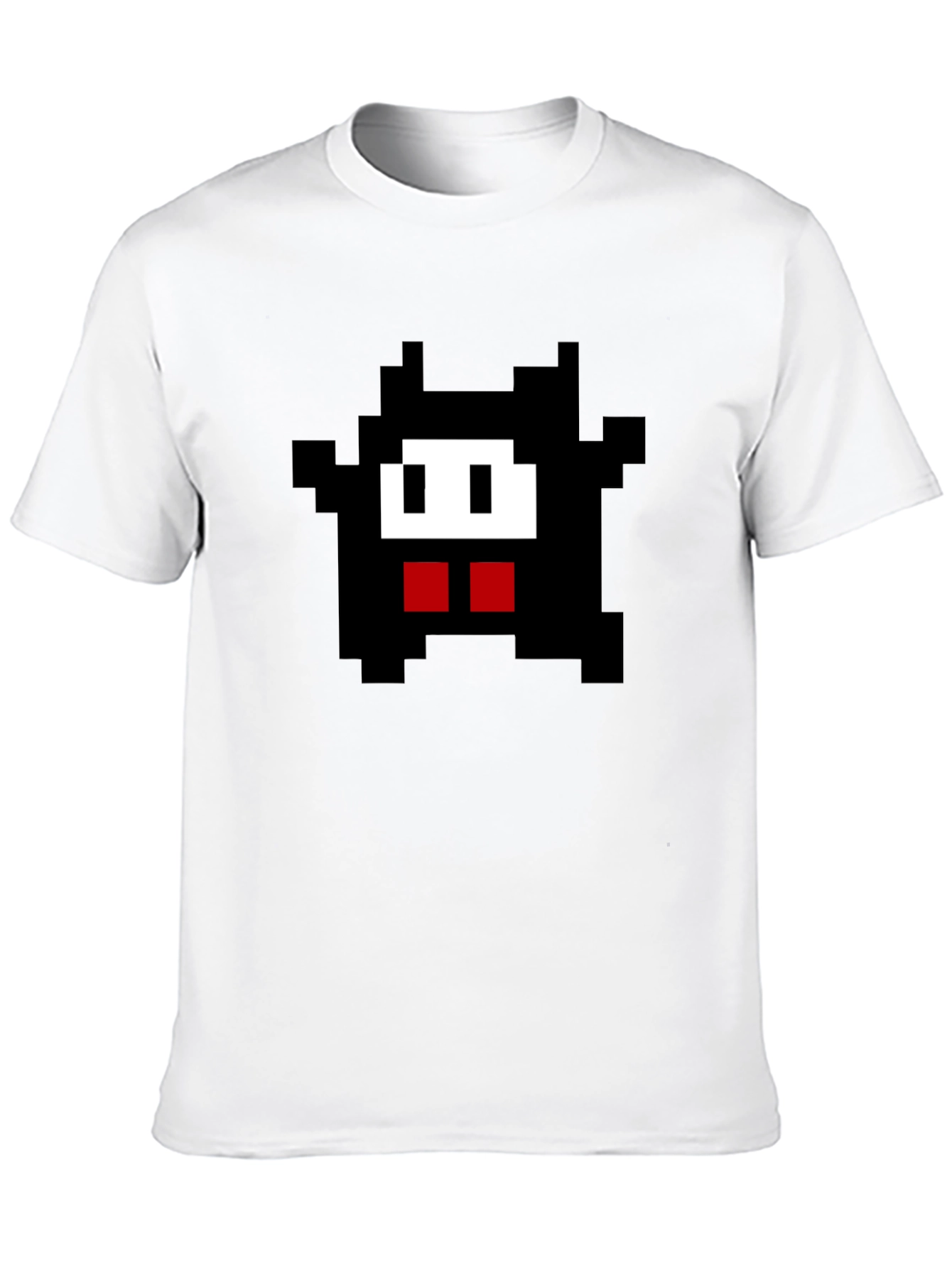 Pixel Monster Graphic Tee - Black Cotton Comfort