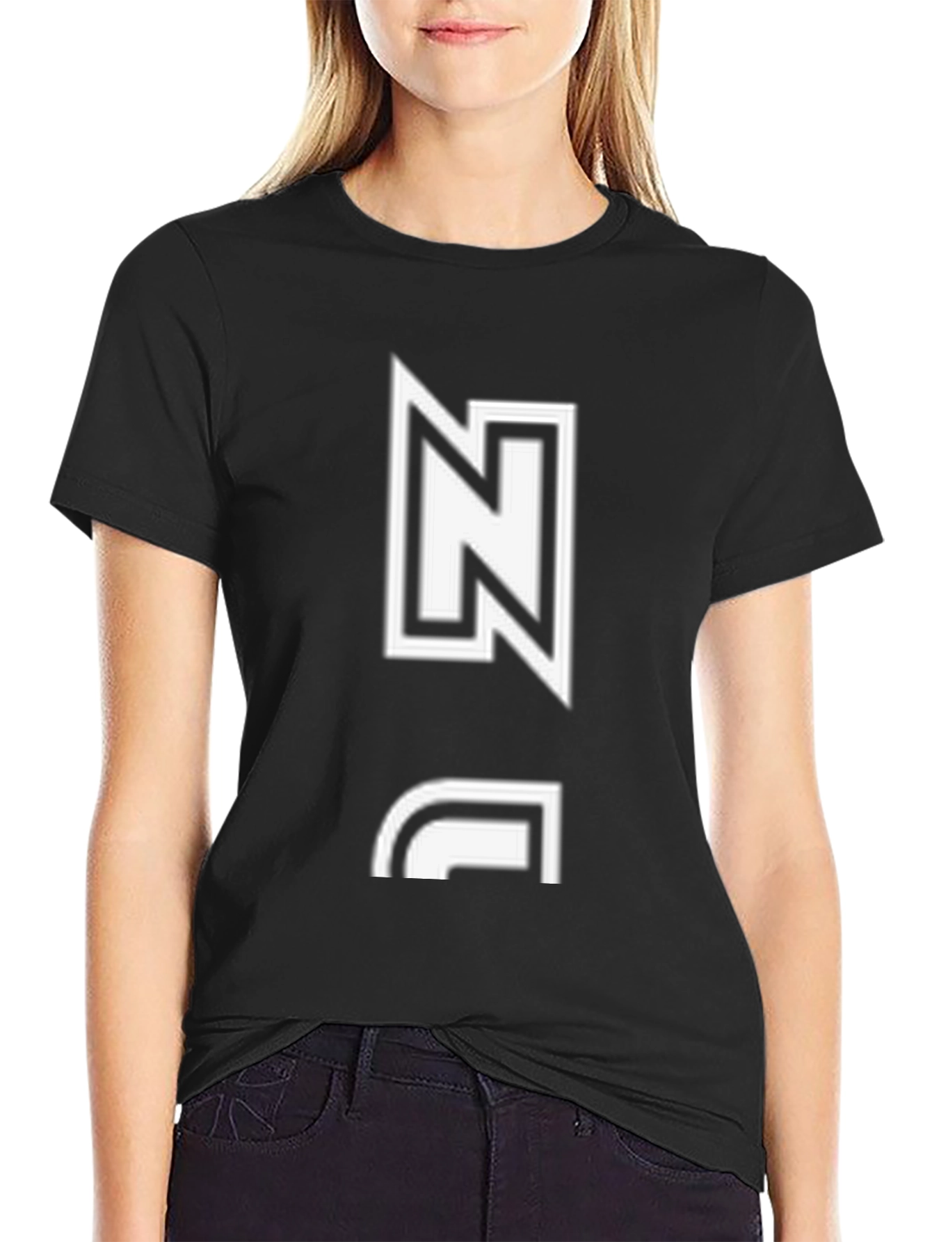Modern Black T-Shirt with Letter Design