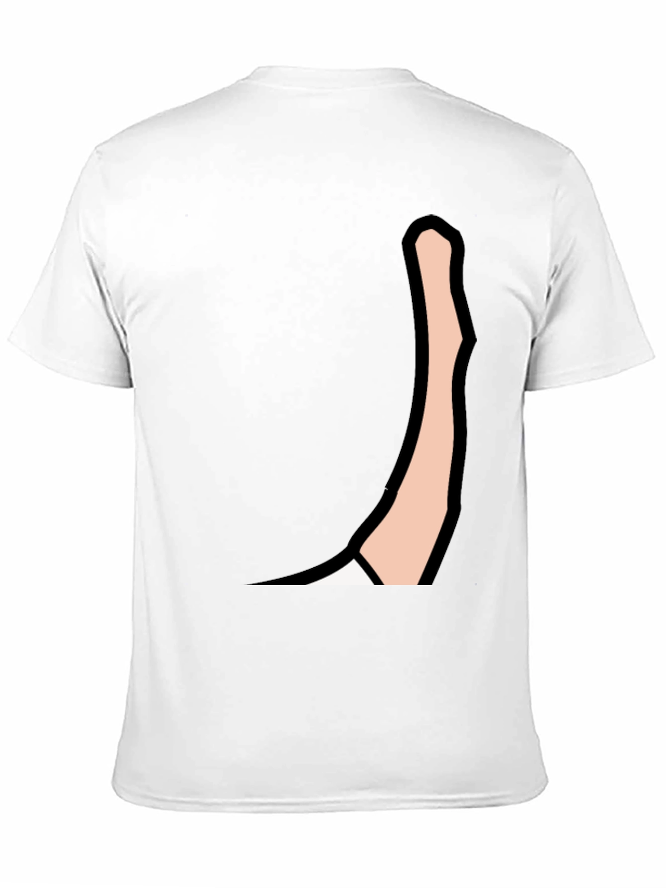 Mens Black Graphic Tee: Cartoon Arm Design