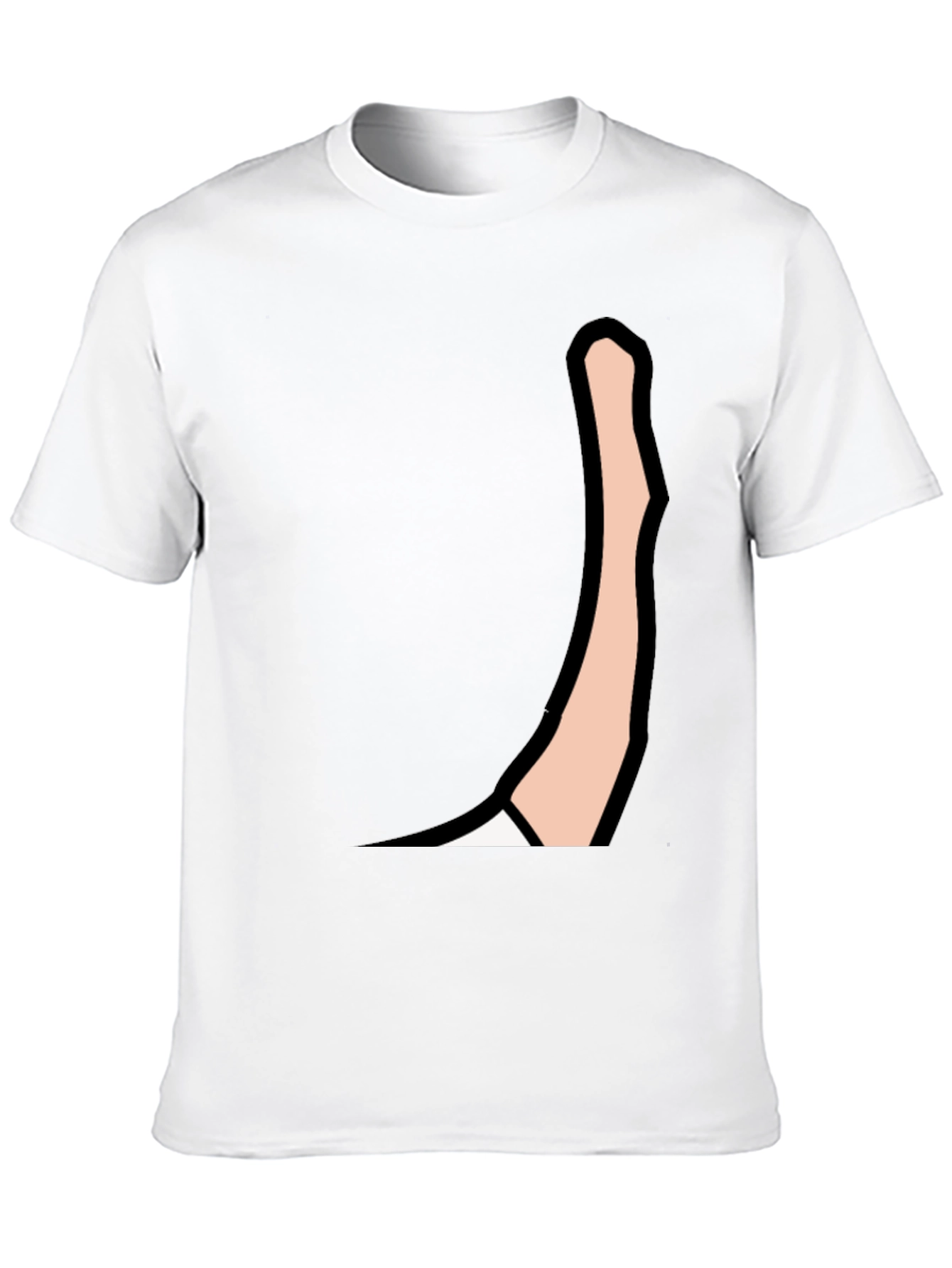 Mens Black Graphic Tee: Cartoon Arm Design