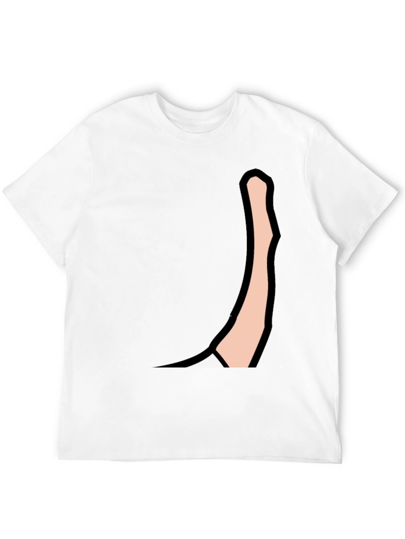 Mens Black Graphic Tee: Cartoon Arm Design