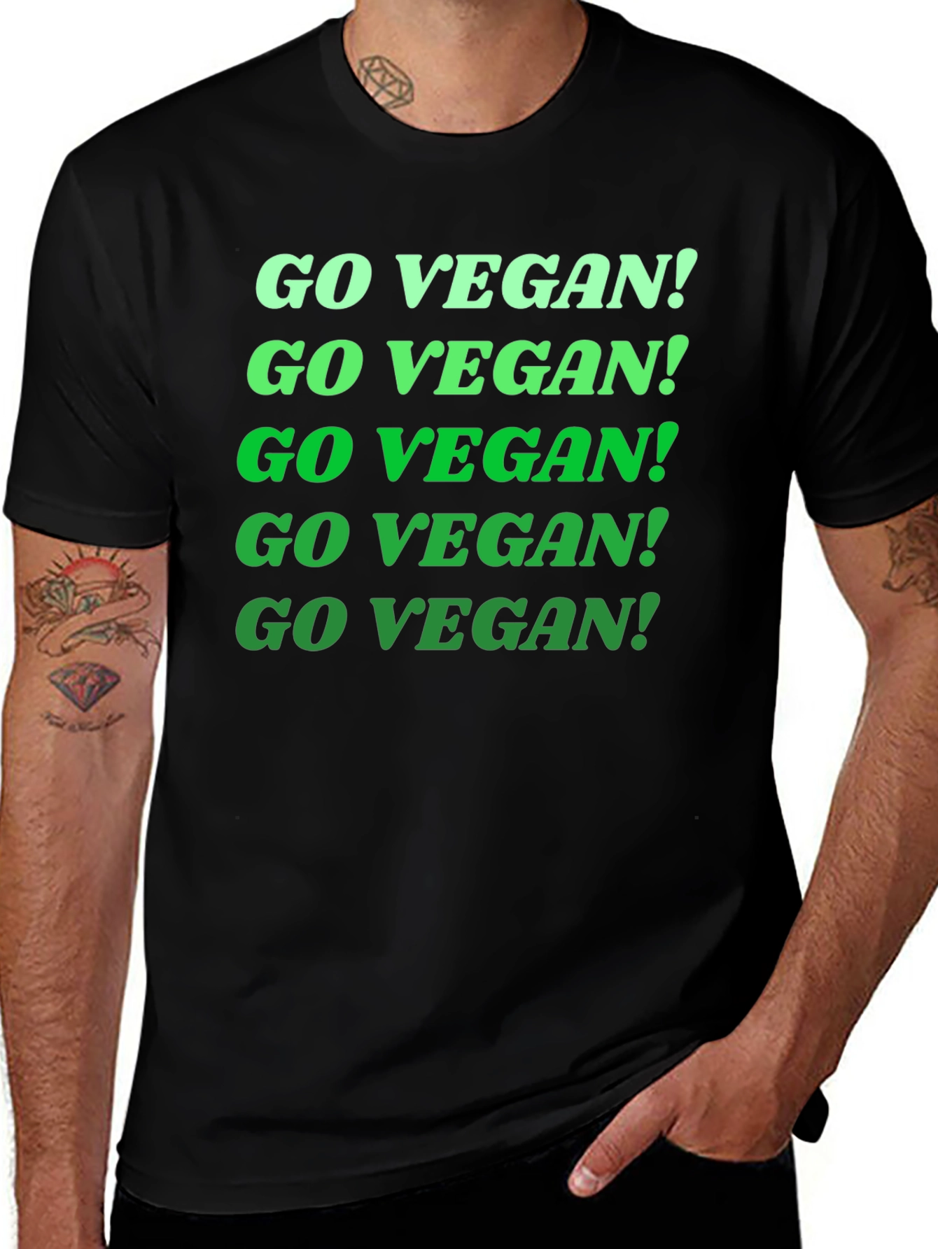 Go Vegan Graphic Tee - Statement T-Shirt