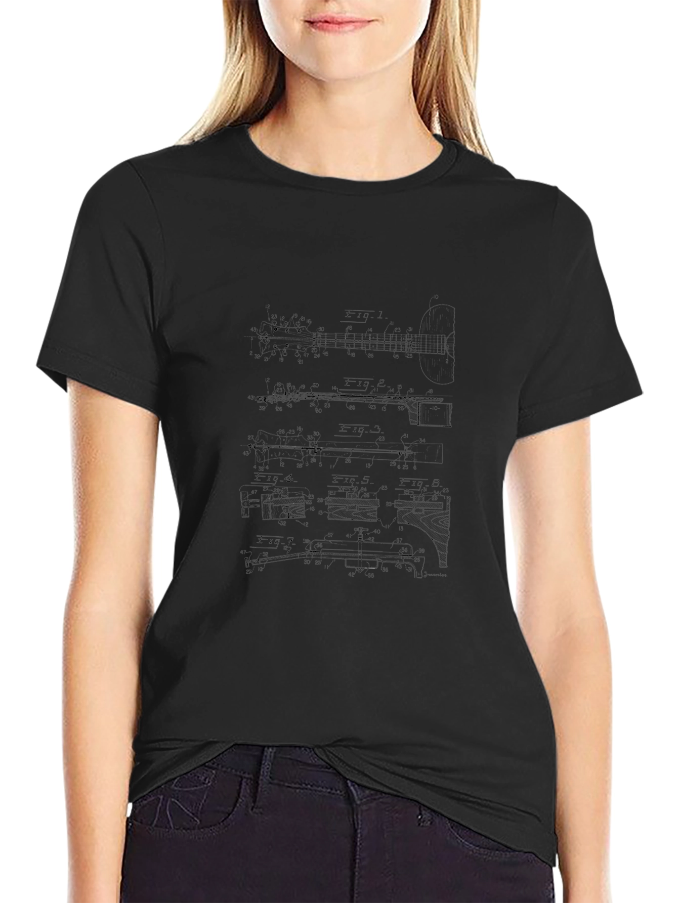 Blueprint Graphic Black T-Shirt