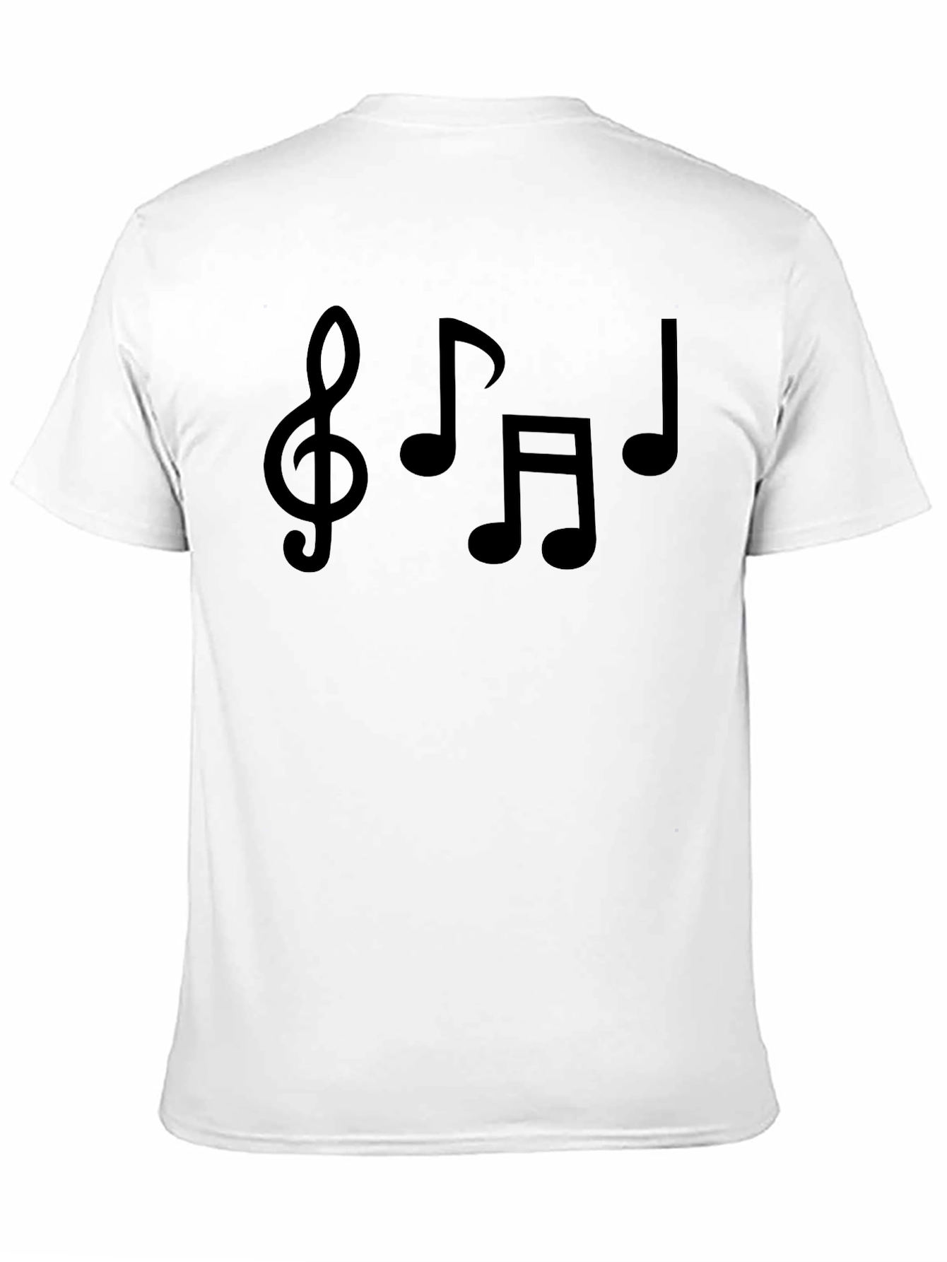 Musical Notes Graphic Tee - Black Cotton T-Shirt