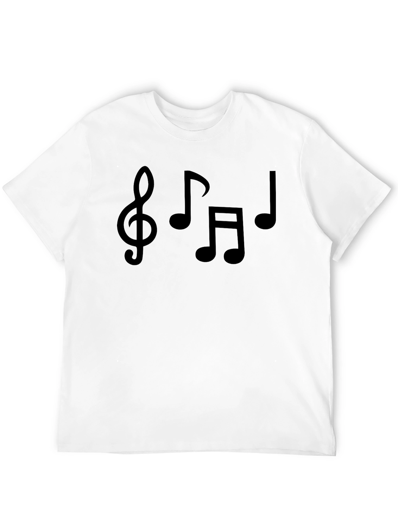 Musical Notes Graphic Tee - Black Cotton T-Shirt