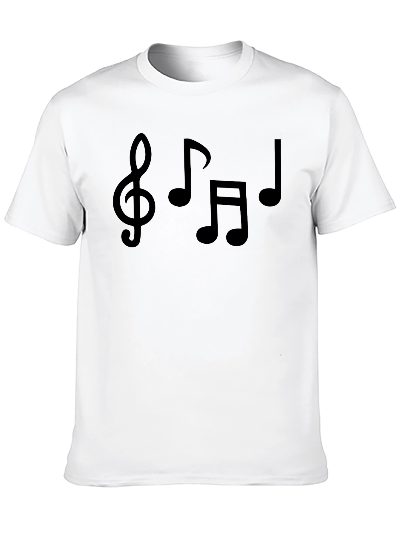 Musical Notes Graphic Tee - Black Cotton T-Shirt