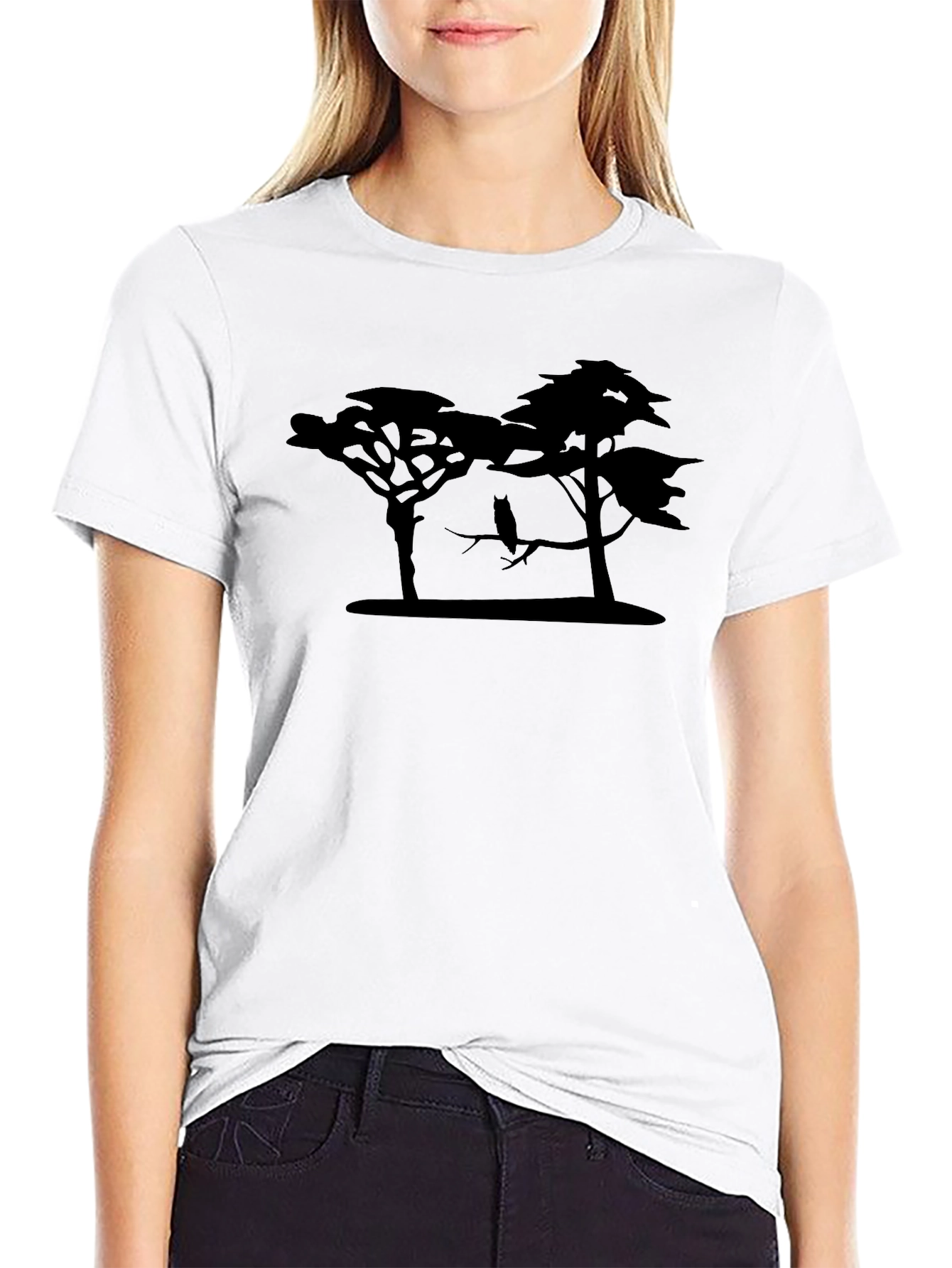 Silhouette Tree Owl Graphic Tee