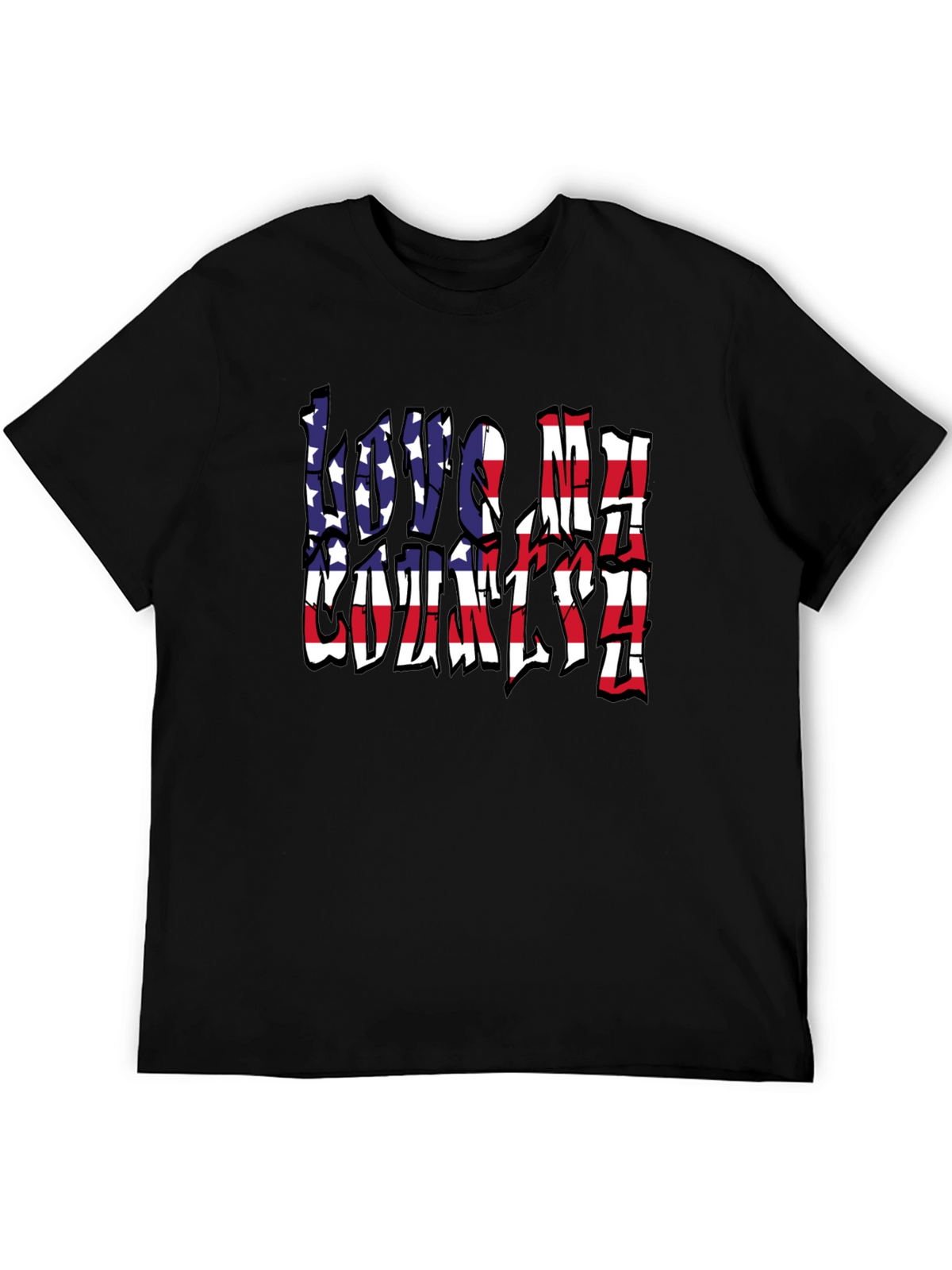 Love My Country American Flag Patriotic Graphic T-Shirt