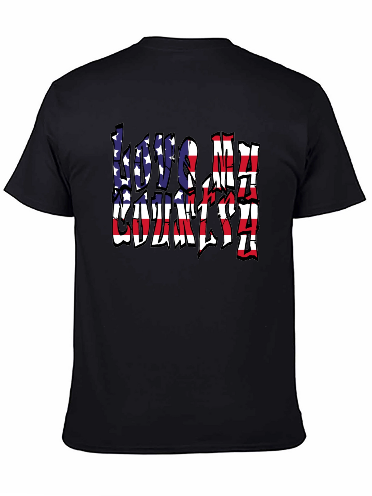 Love My Country American Flag Patriotic Graphic T-Shirt