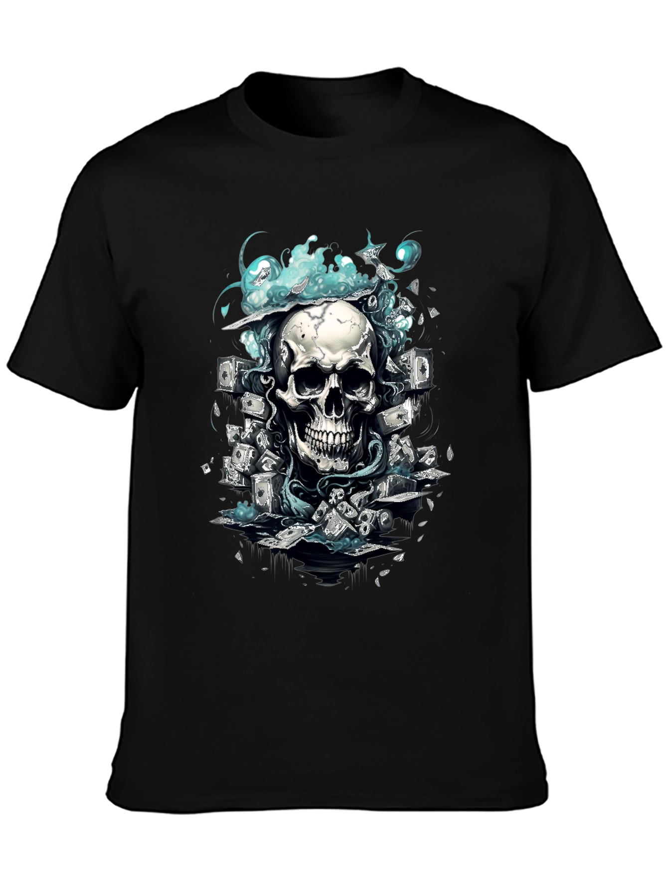 Skull & Cash Graphic Tee - Edgy Streetwear