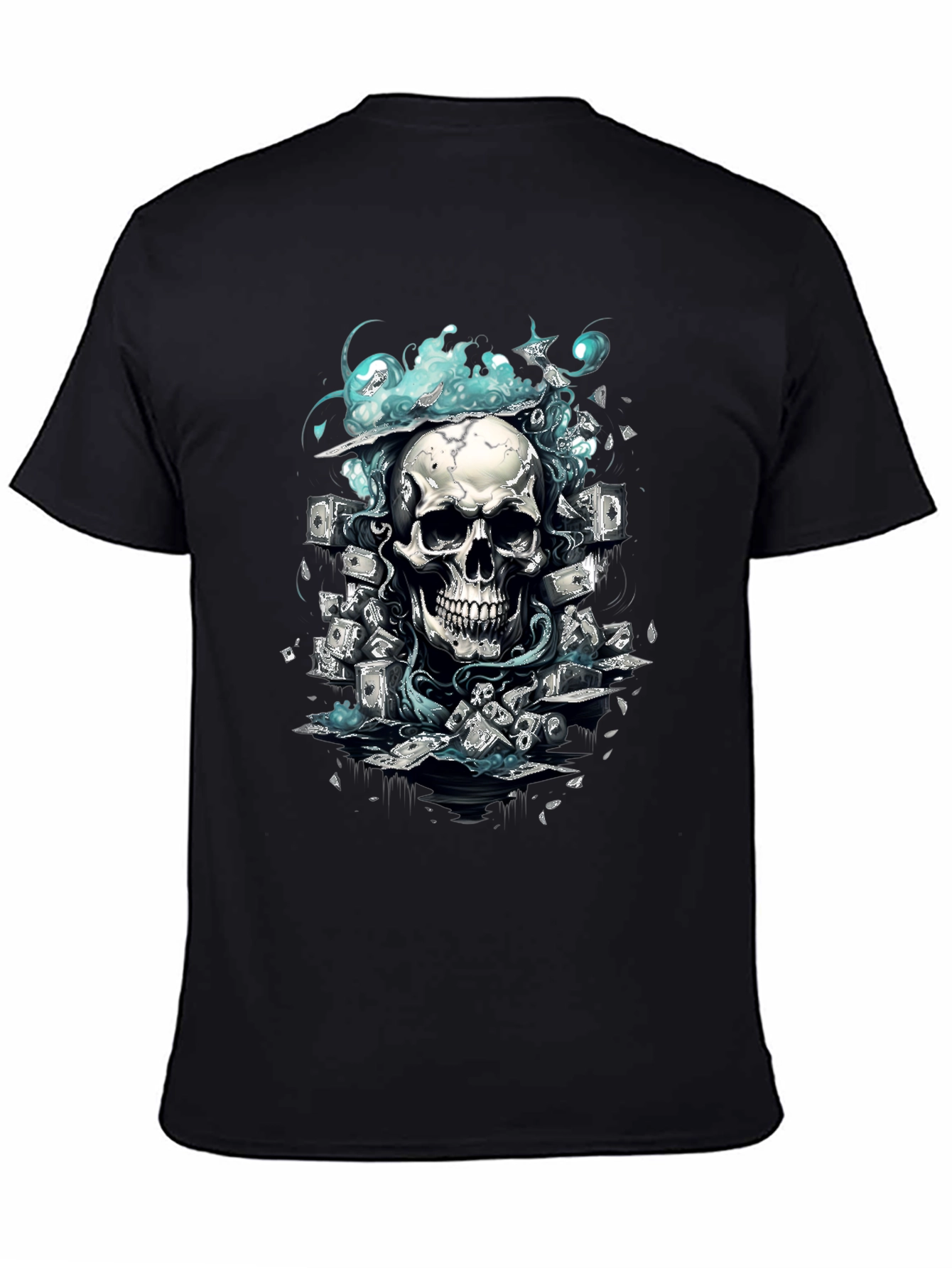 Skull & Cash Graphic Tee - Edgy Streetwear