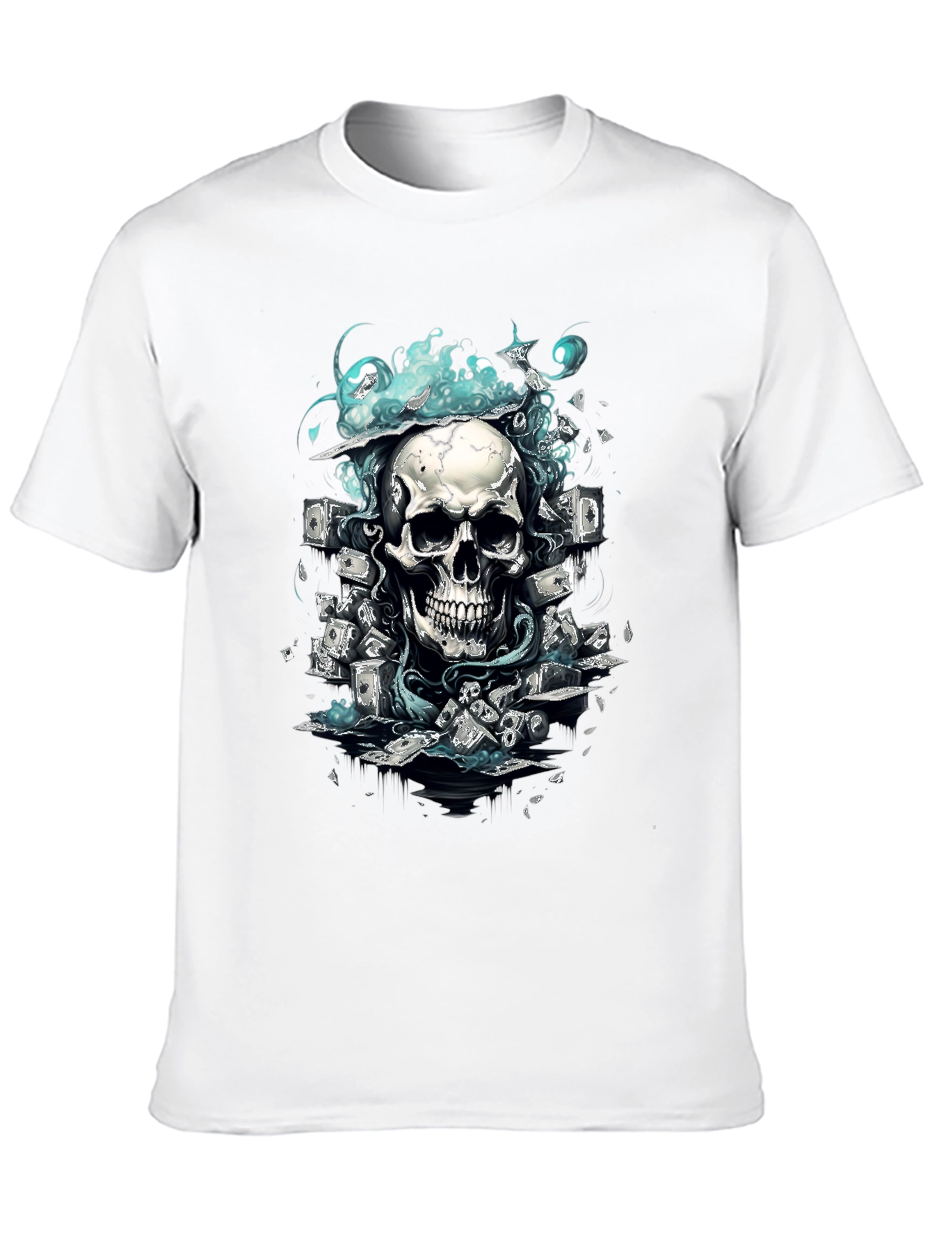 Skull & Cash Graphic Tee - Edgy Streetwear
