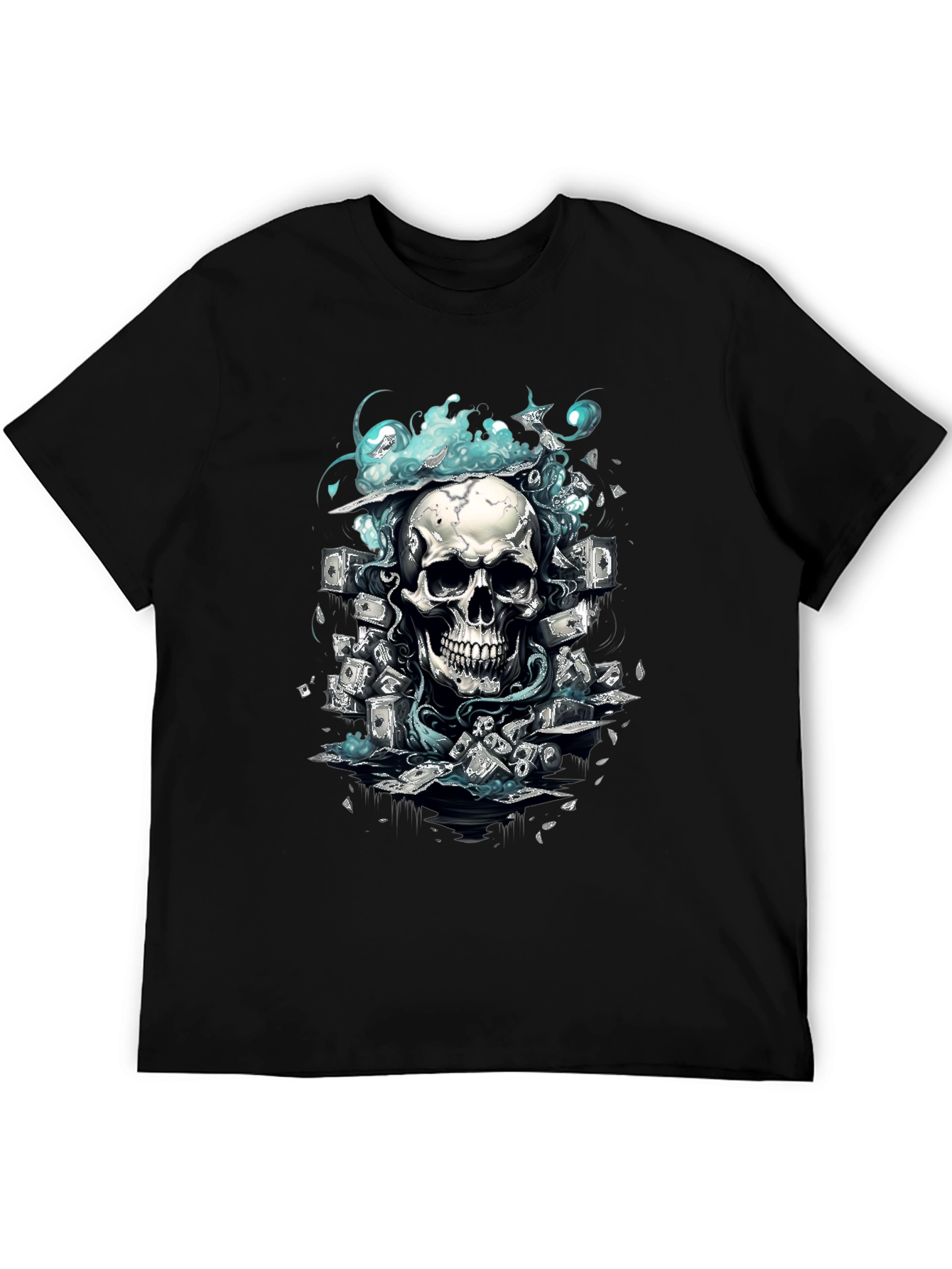 Skull & Cash Graphic Tee - Edgy Streetwear