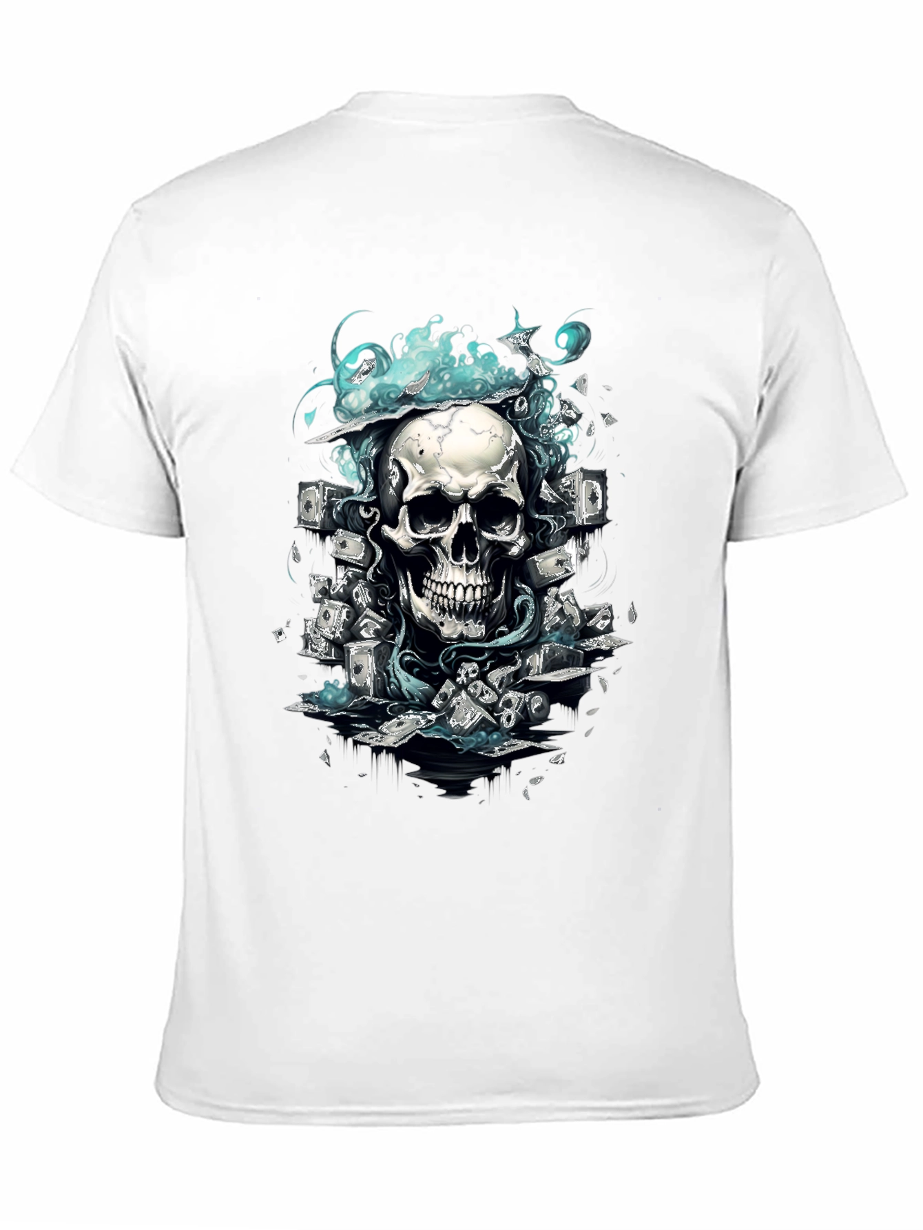 Skull & Cash Graphic Tee - Edgy Streetwear
