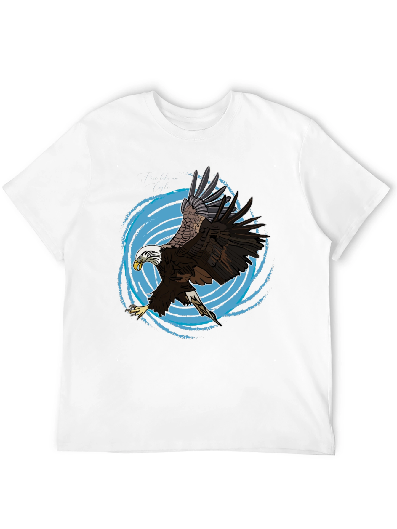 Bald Eagle Graphic Tee - Black Cotton T-Shirt
