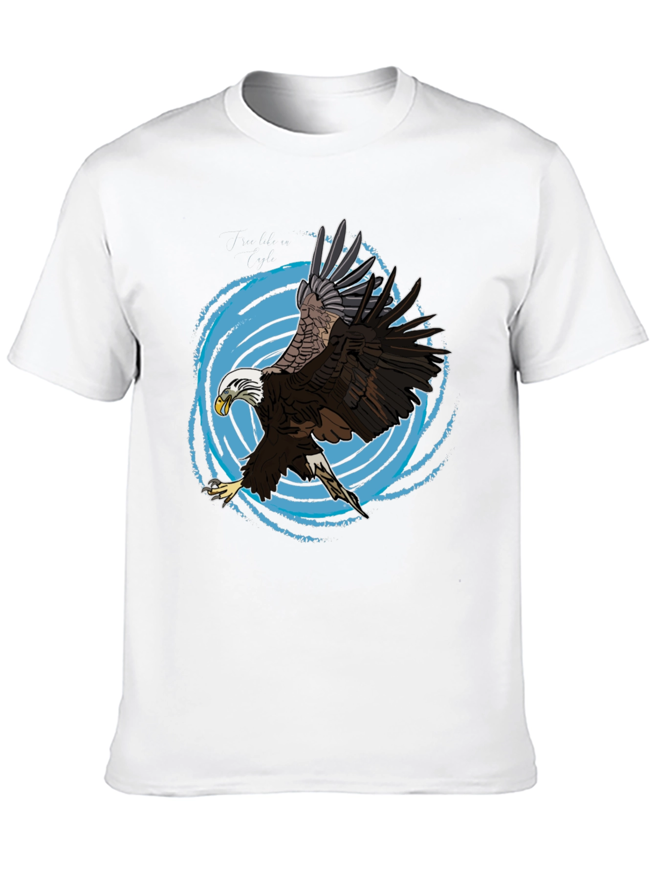Bald Eagle Graphic Tee - Black Cotton T-Shirt