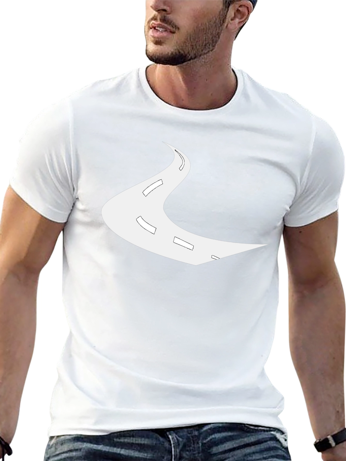 Road Trip Tee: Black Cotton Graphic T-Shirt